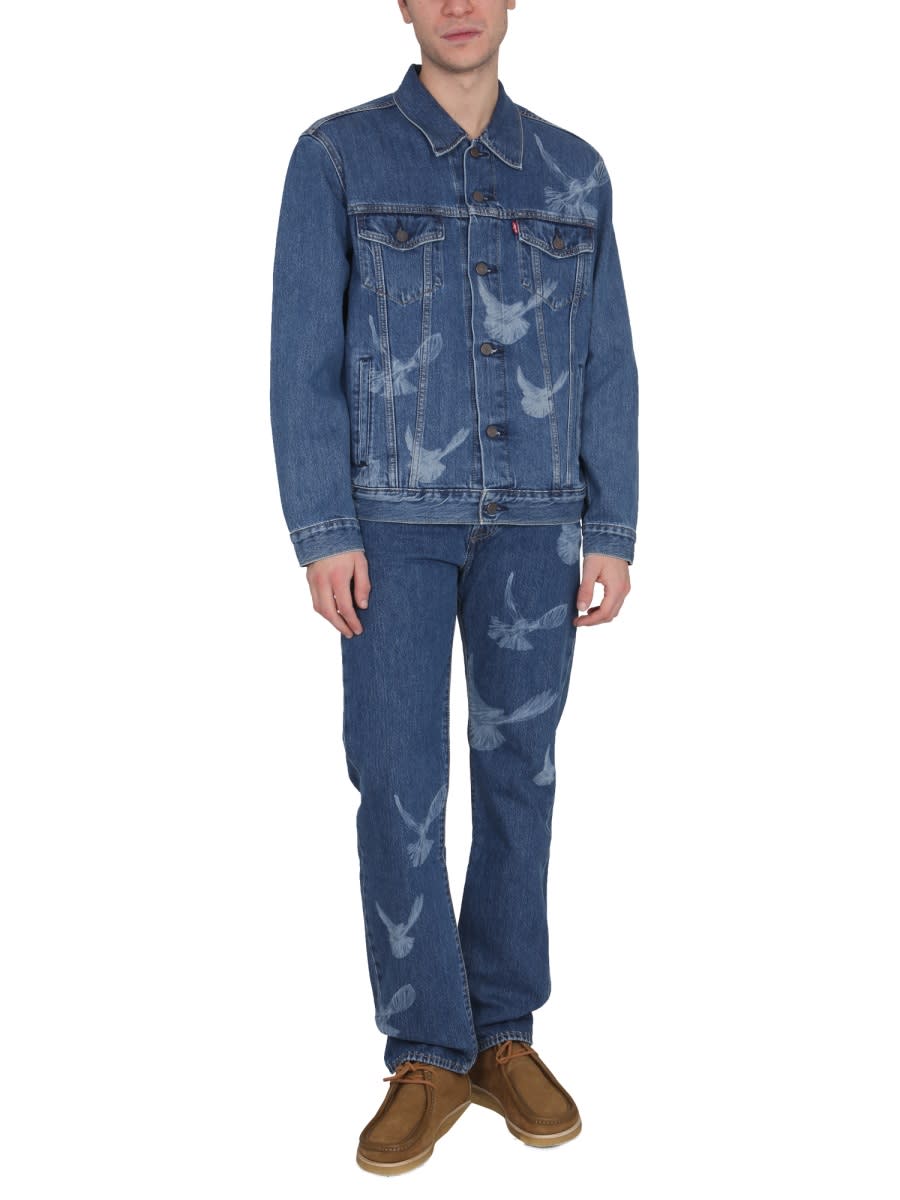 Levi's 3.paradis Straight Leg Printed Jeans 18cm L.32 In Denim