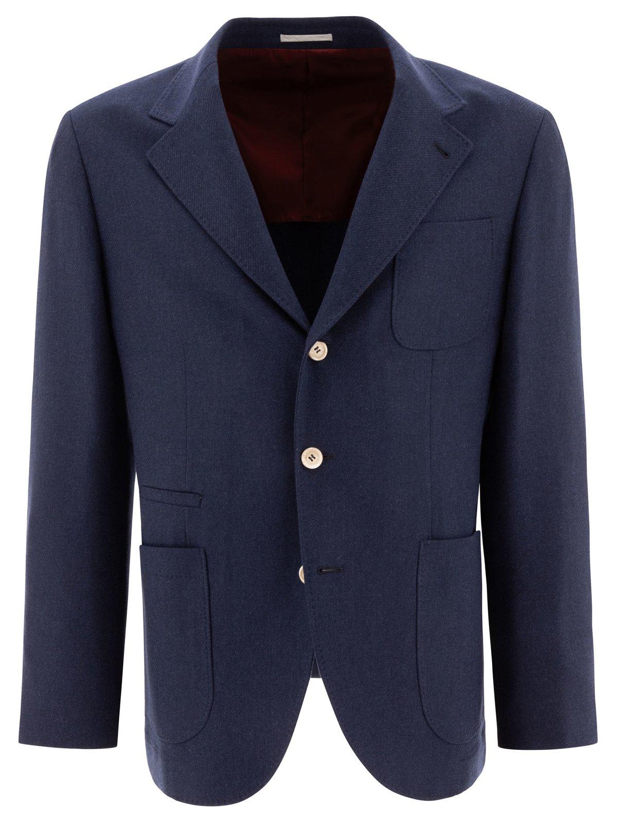 Shop Brunello Cucinelli Single-breasted Jacket In Blu Colorato