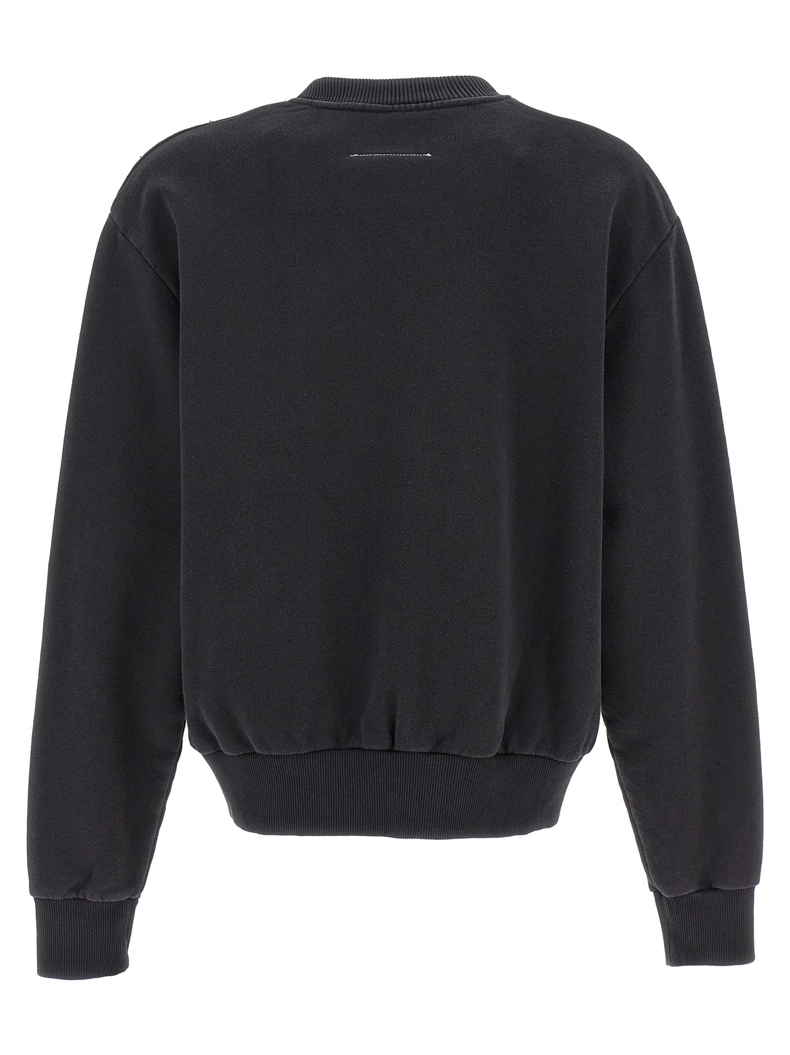 Shop Mm6 Maison Margiela Patchwork Sweatshirt In Black