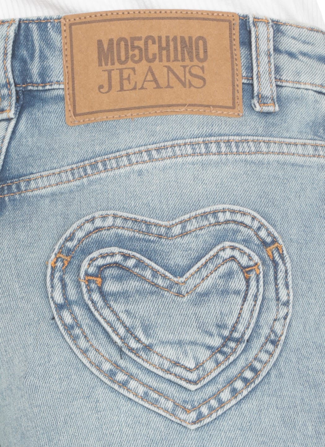Shop M05ch1n0 Jeans Cotton Shorts In Light Blue
