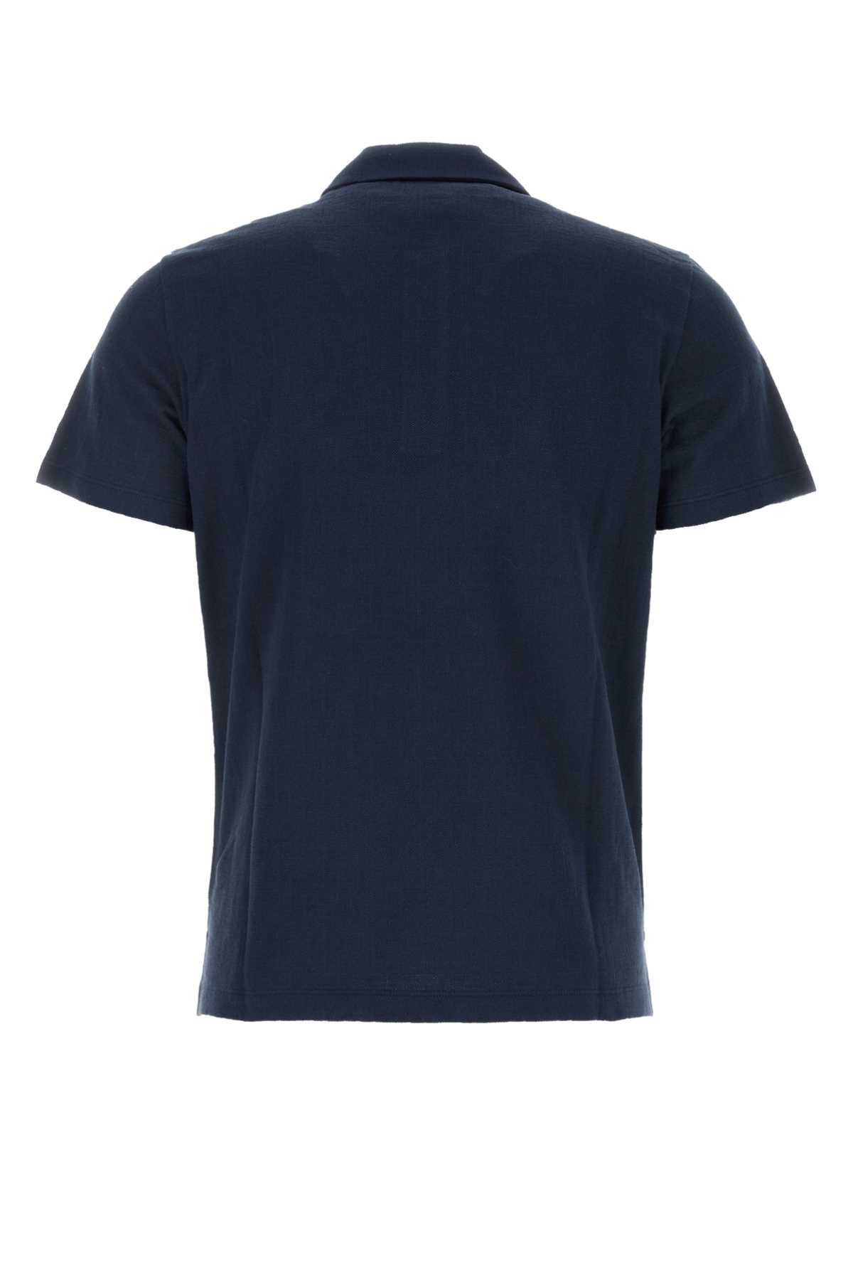 Shop Fendi Navy Blue Piquet Polo Shirt In F0qg3