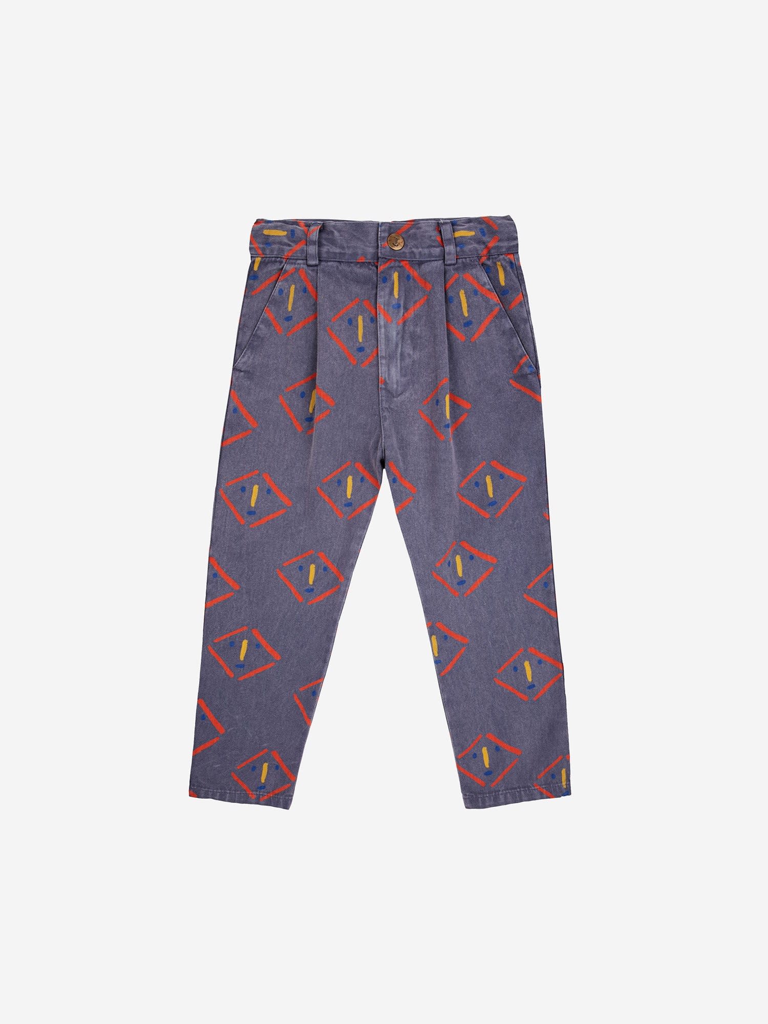 Bobo Choses Purple Trousers For Kids With Multicolor Pattern In Violet
