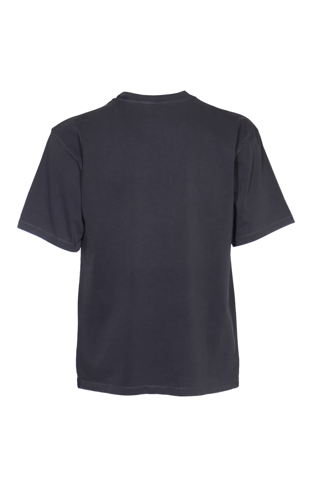 Shop Paccbet Chest Logo Round Neck T-shirt In Navy