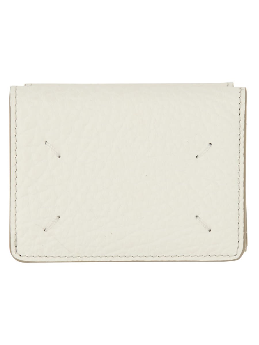 Shop Maison Margiela Four Stitches Compact Wallet In White