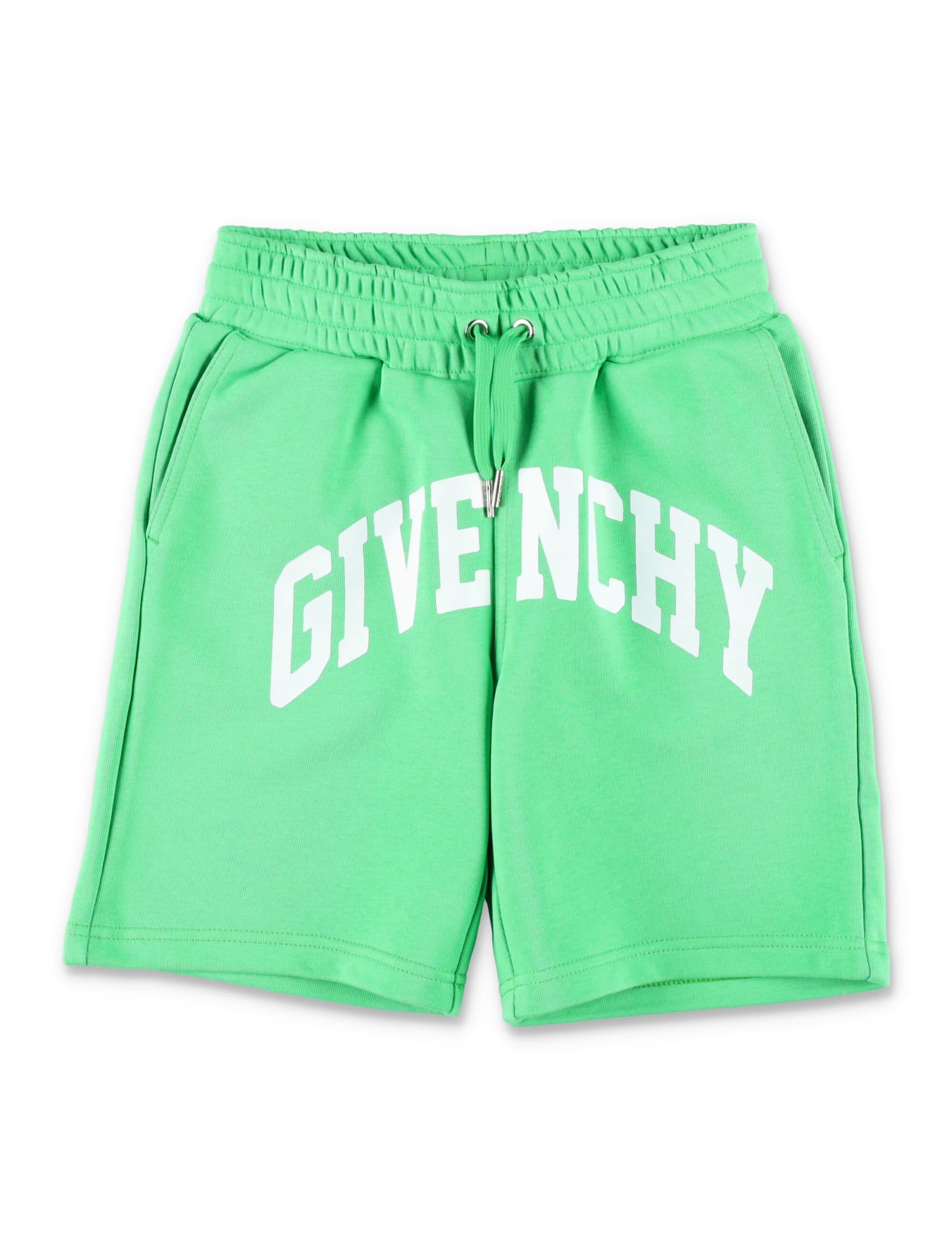 Shop Givenchy Logo Bermuda In Green