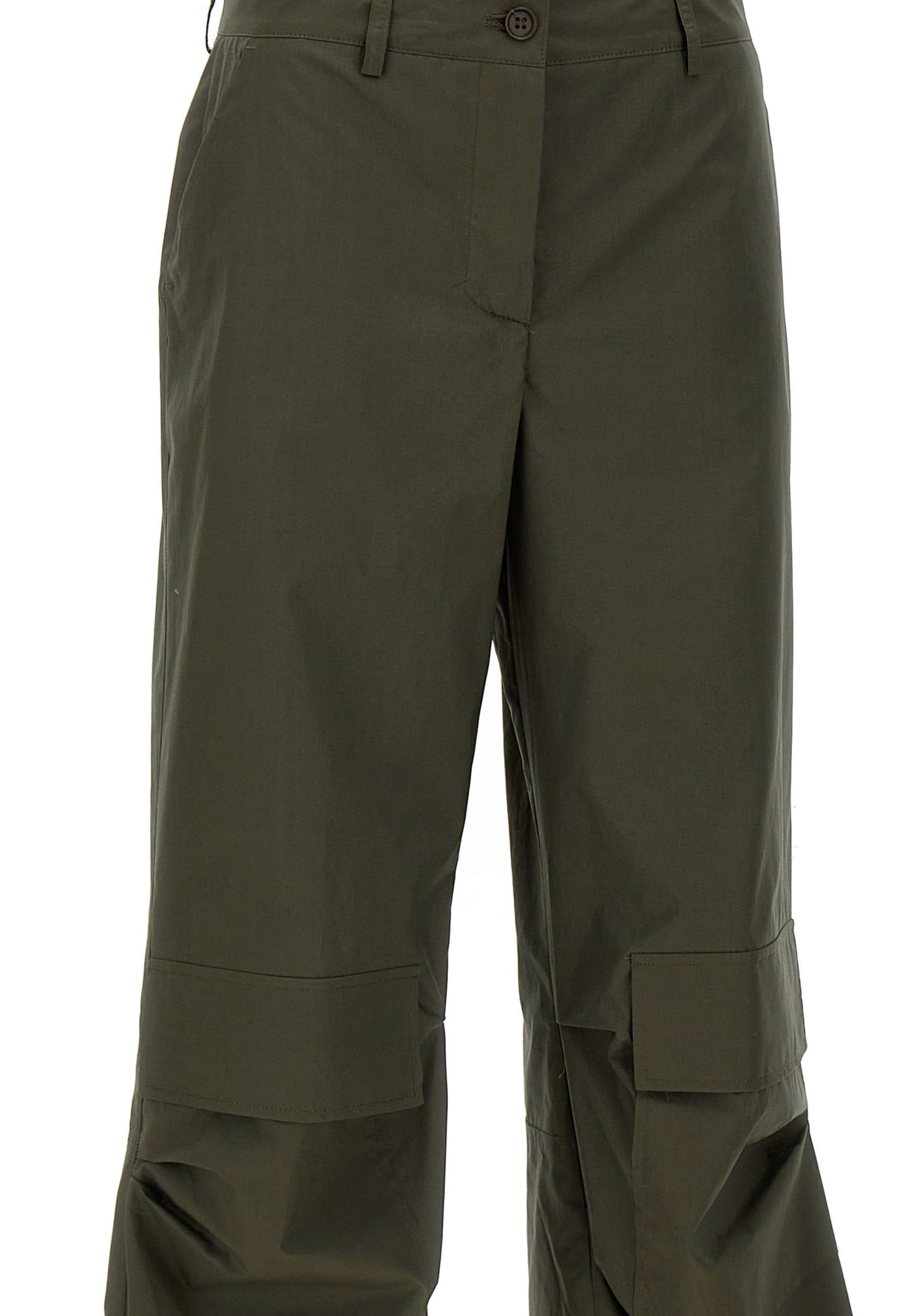 P.a.r.o.s.h Cotton Pants In Verde Militare