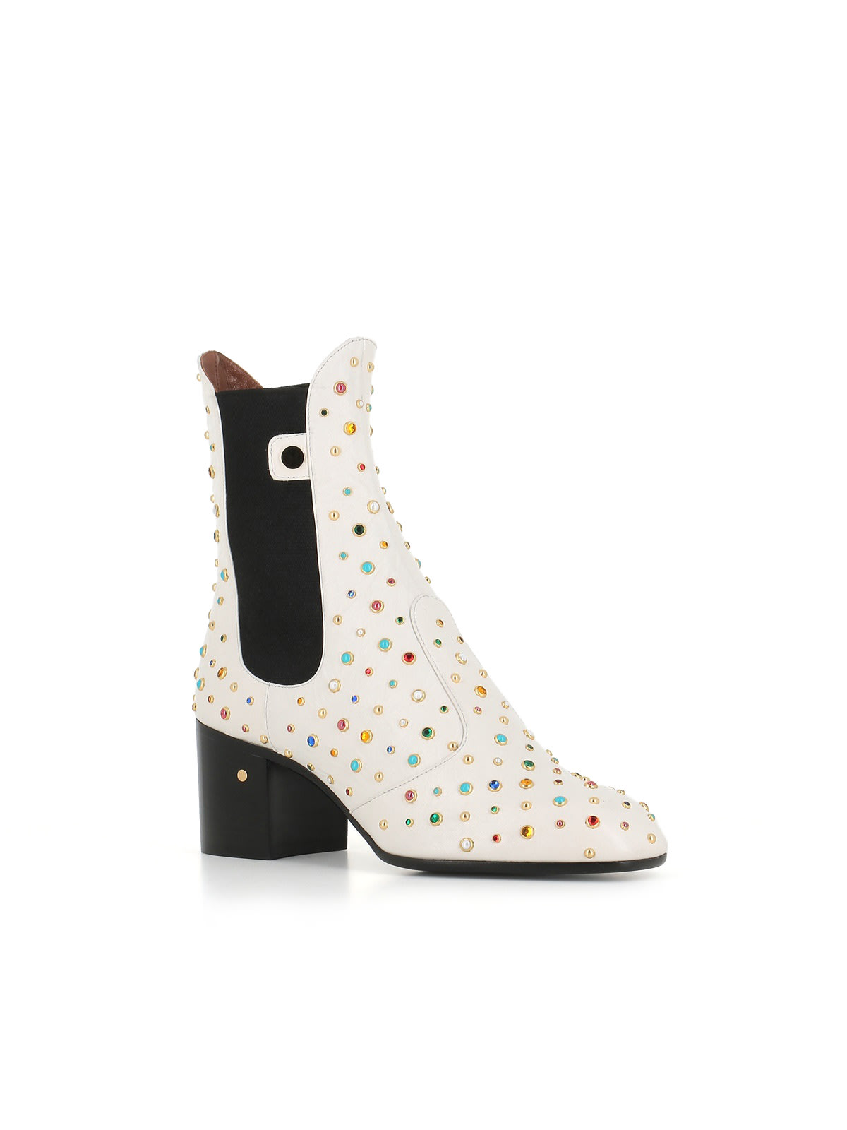 Shop Laurence Dacade Boot Angie Multicolor Studs In White