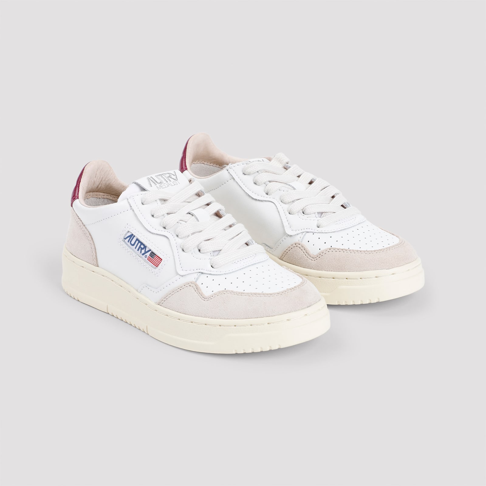 Shop Autry Medalist Suede Sneakers In Wht Rspb Rad