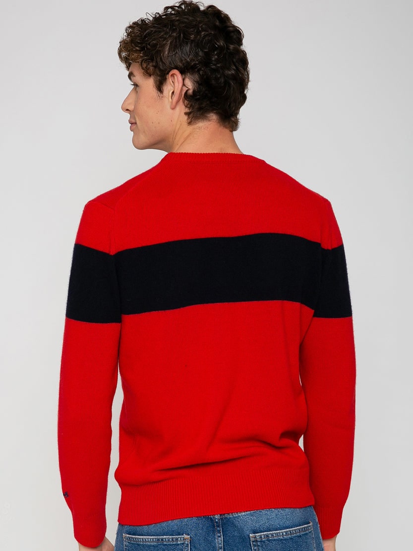Shop Mc2 Saint Barth Man Sweater With Apres Ski Lettering In Red