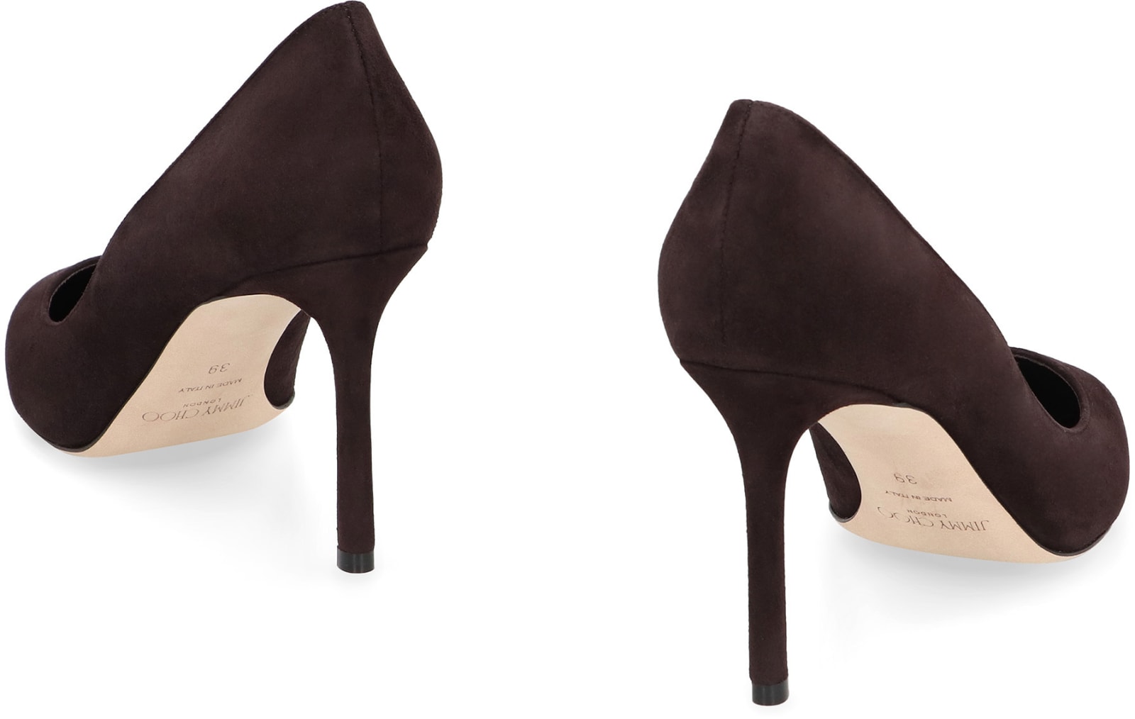 Jimmy Choo Romy 85 Spitze Pumps Aus Schwarzem Leder Mit Eidechsen-print In Brown