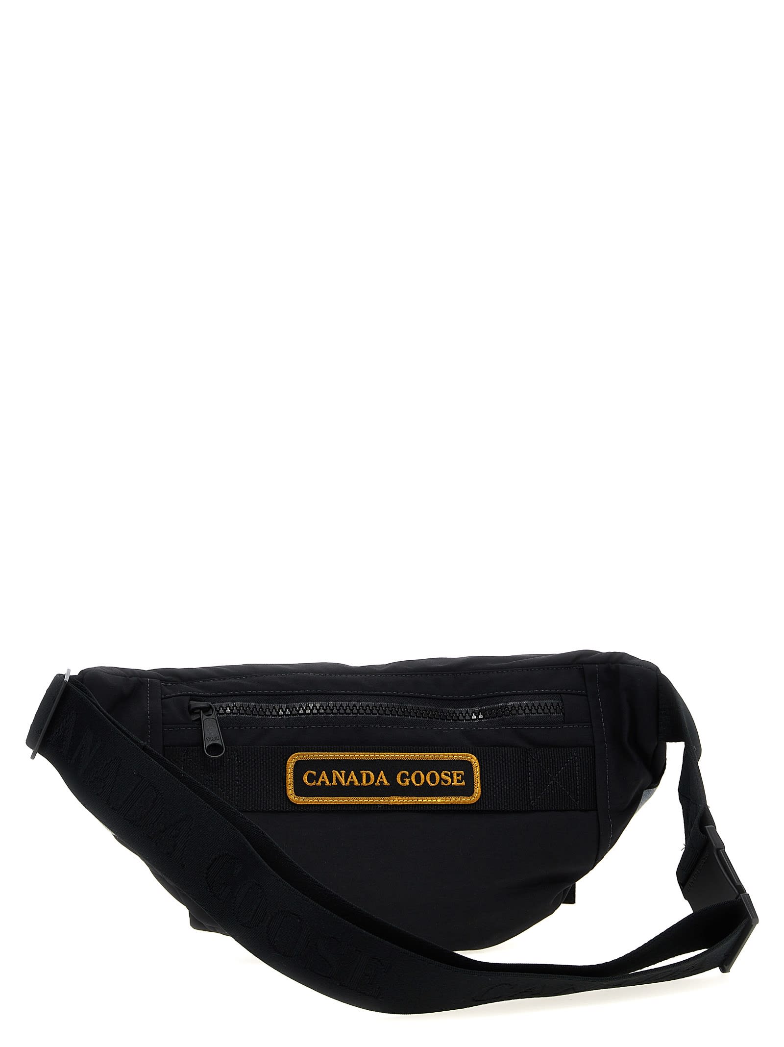 Shop Canada Goose Logo Patch Fanny Pack In Black