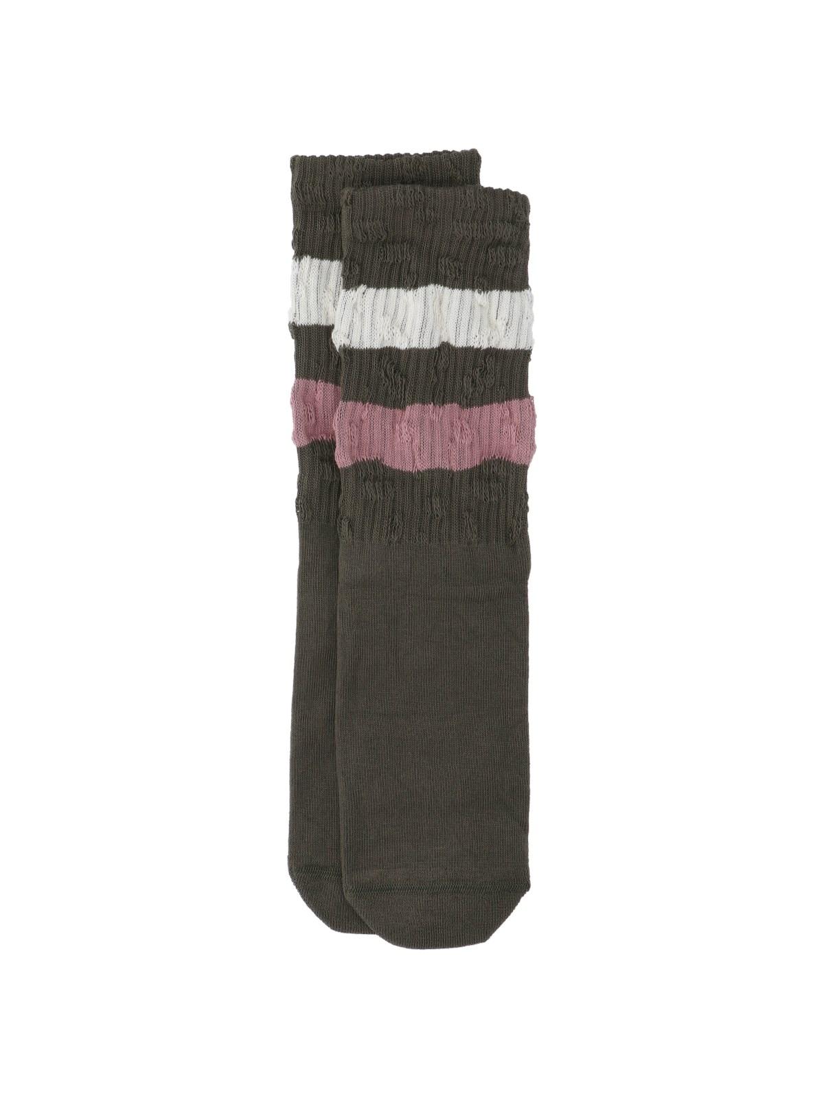 Shop Golden Goose Striped Detail Socks In Verde