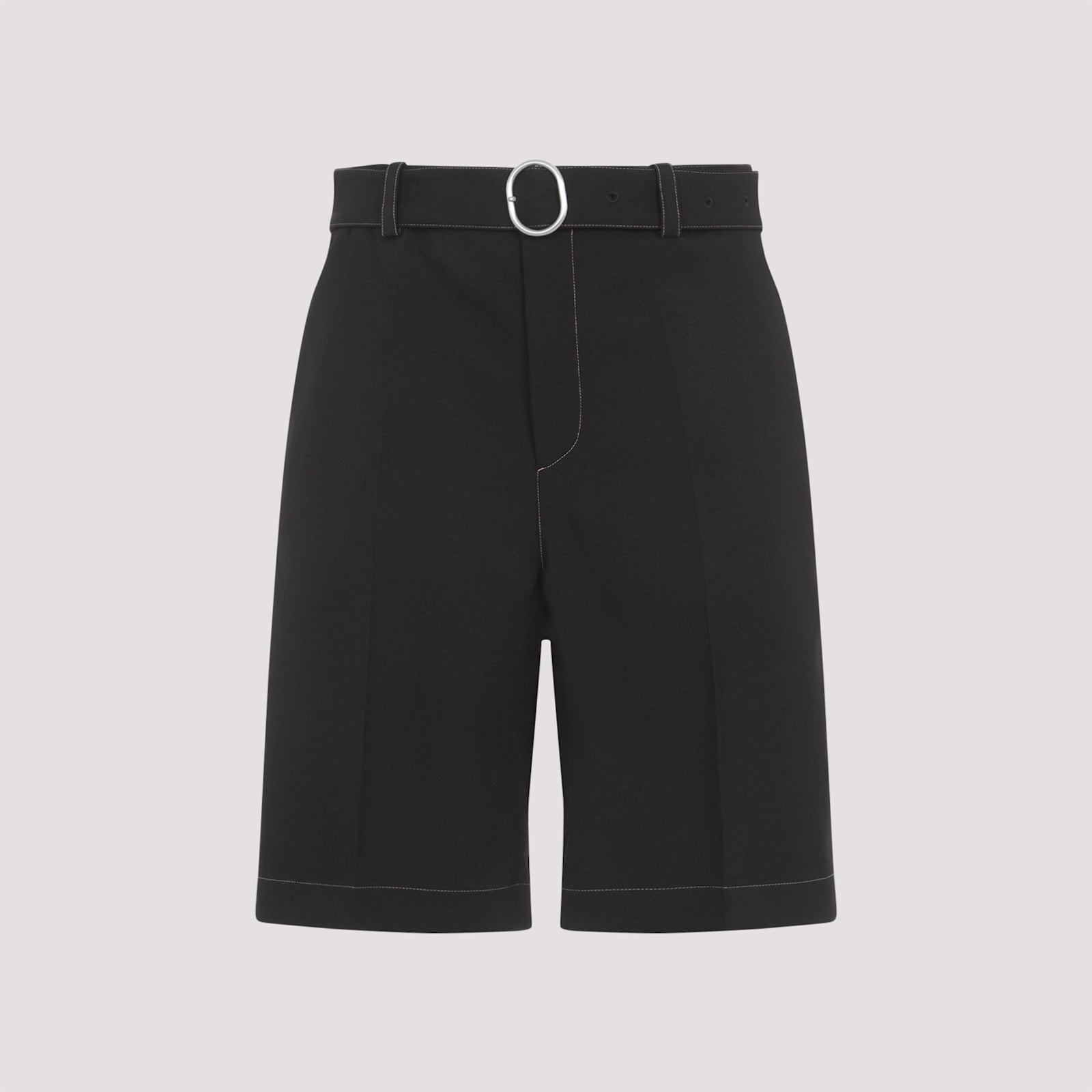 Jil Sander Belted Bermuda Shorts In Black
