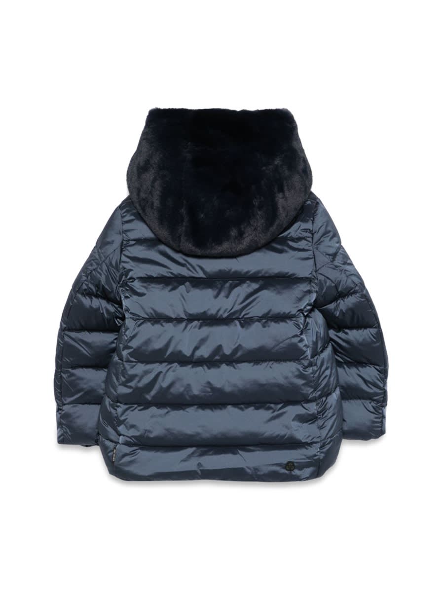 Save The Duck Hooded Coat In Blue