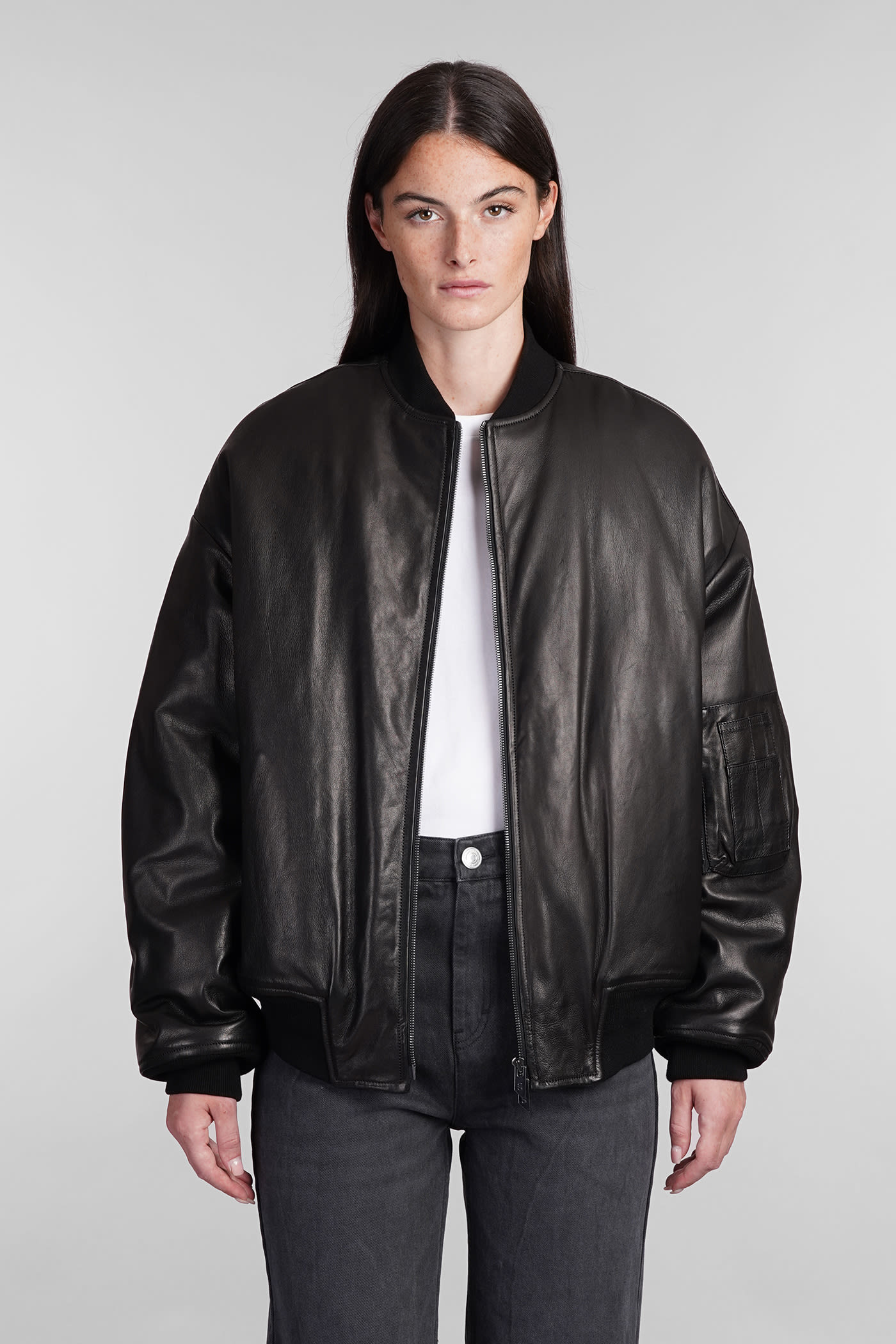 Bomber In Black Leather