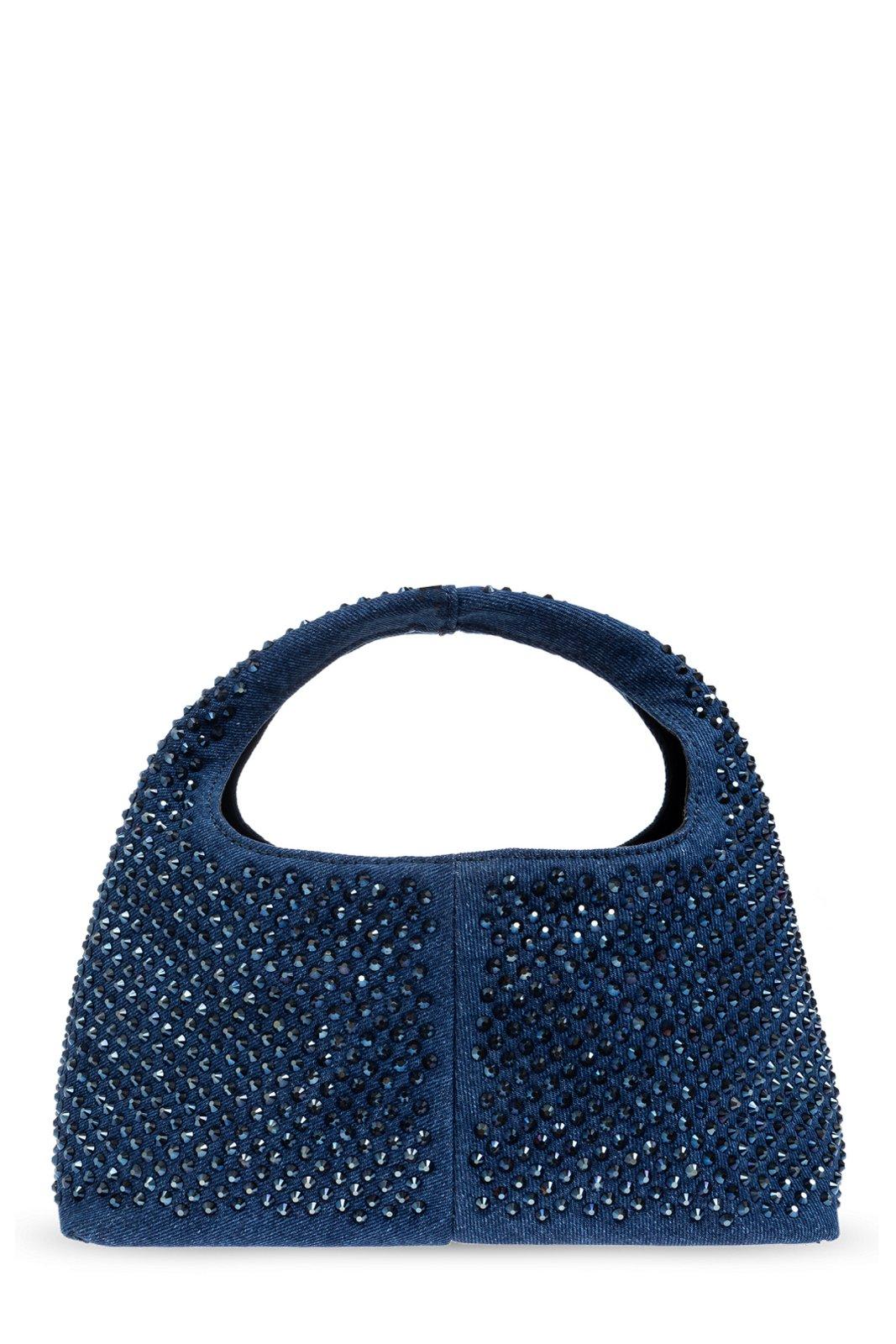 Shop Marc Jacobs Embellished Denim Mini Sack Bag