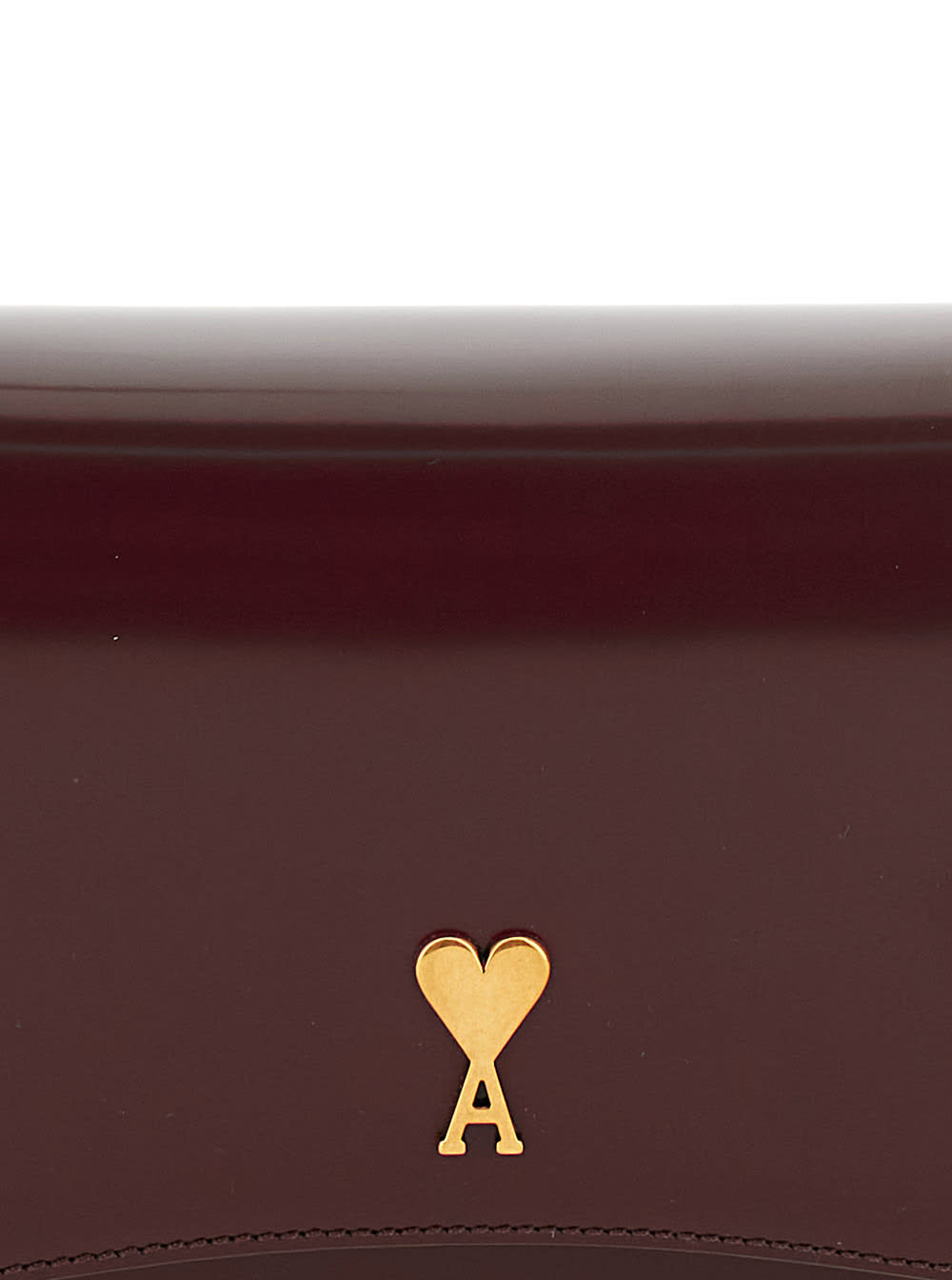 Ami Alexandre Mattiussi Ami Paris Paris Crossbody - Leather - Burgundy In Red