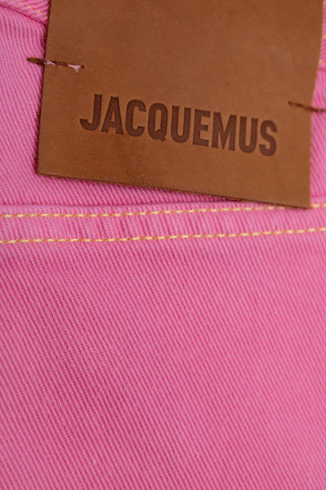 Shop Jacquemus Lenfant Contrast Stitch Twill Skirt In Pink