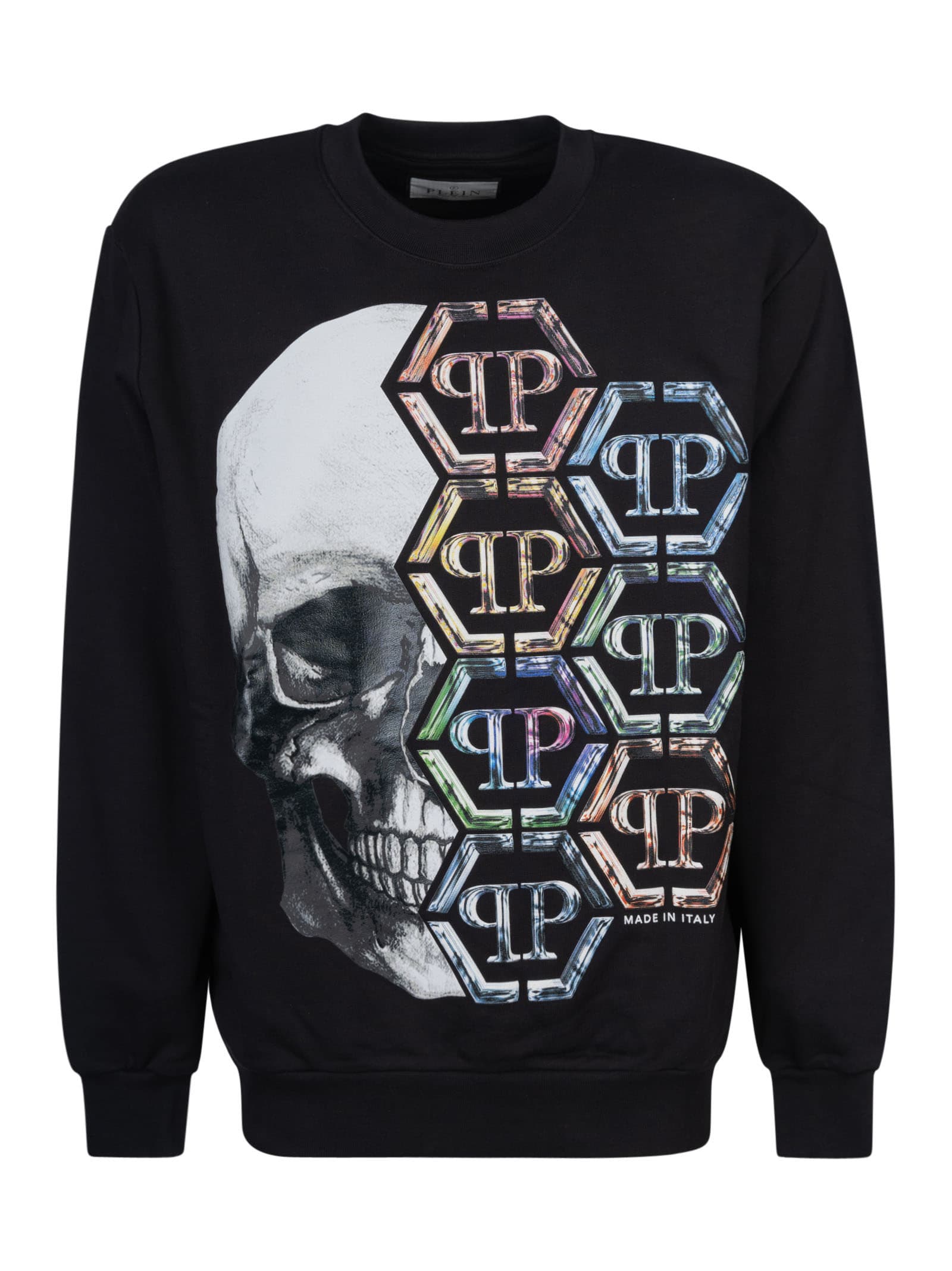 Shop Philipp Plein Skull & Plein Sweatshirt In Black/multicolor