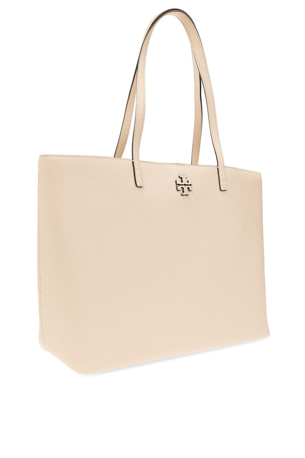 Shop Tory Burch Mcgraw Logo Patch Tote Bag In Rosa