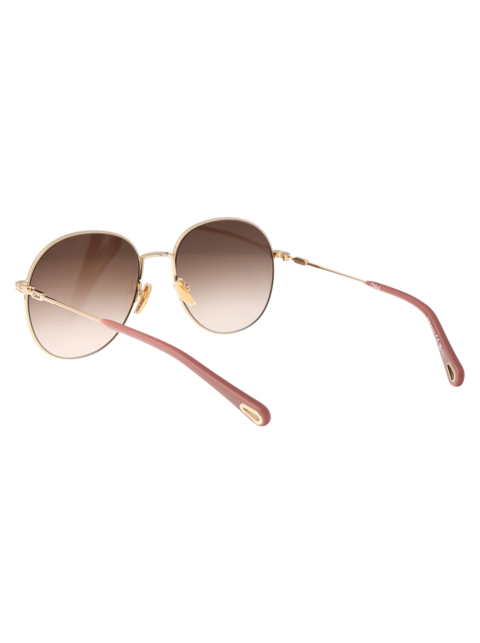 Shop Chloé Ch0178s Sunglasses In 002 Gold Gold Brown