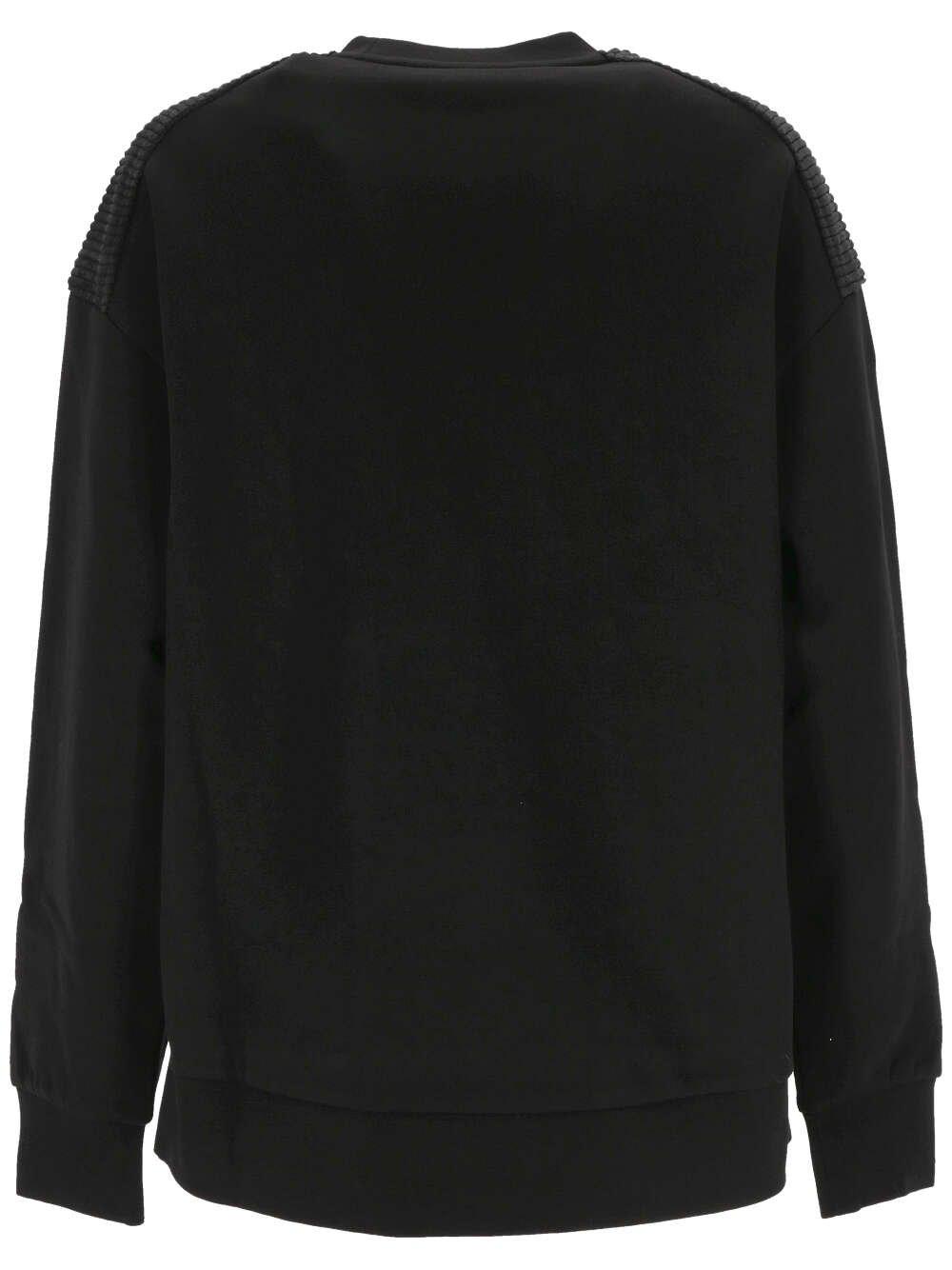 Shop Moncler Logo Embroidered Crewneck Sweatshirt In Black