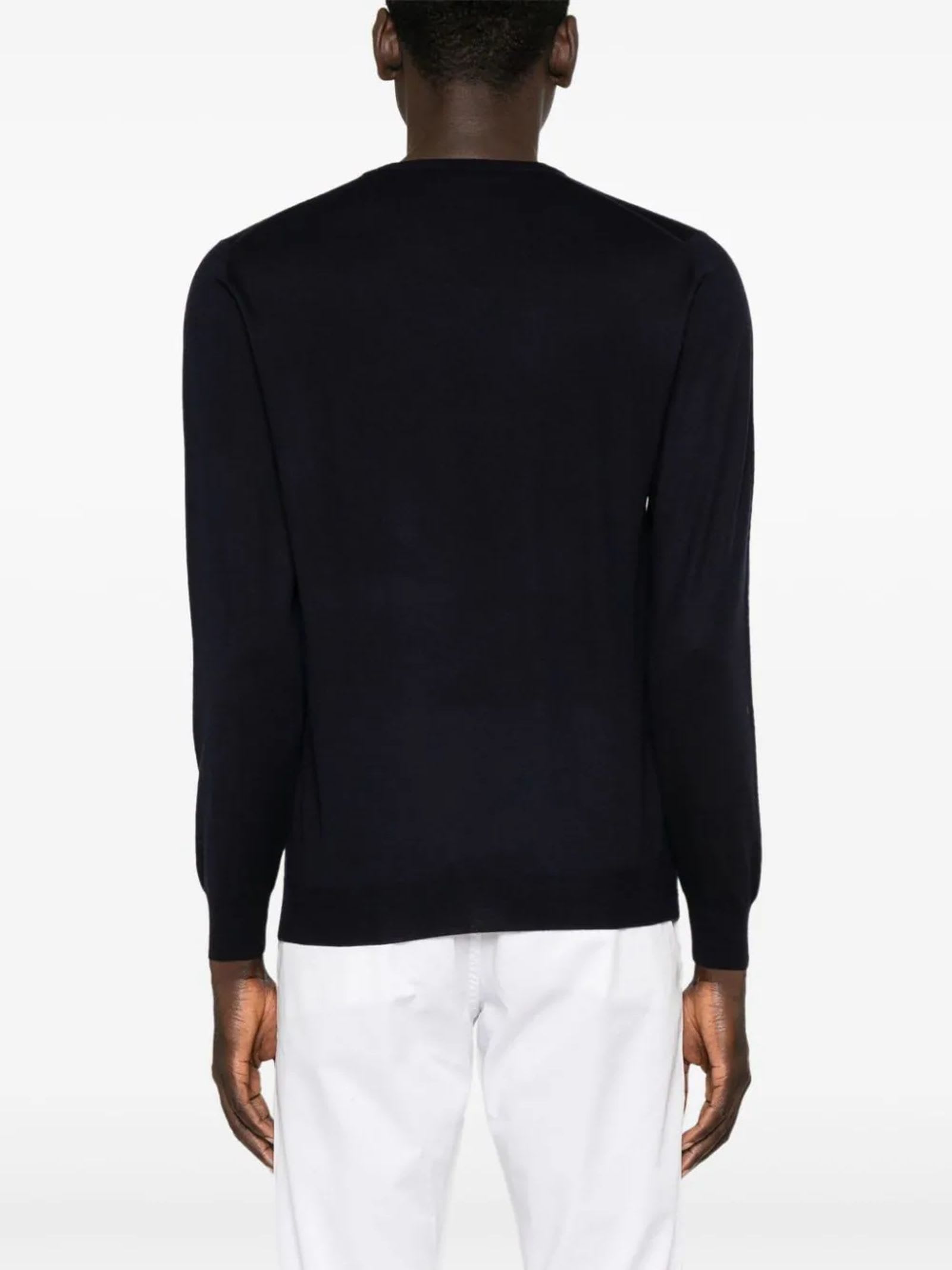 Shop Fedeli Midnight Blue Virgin Wool Sweater