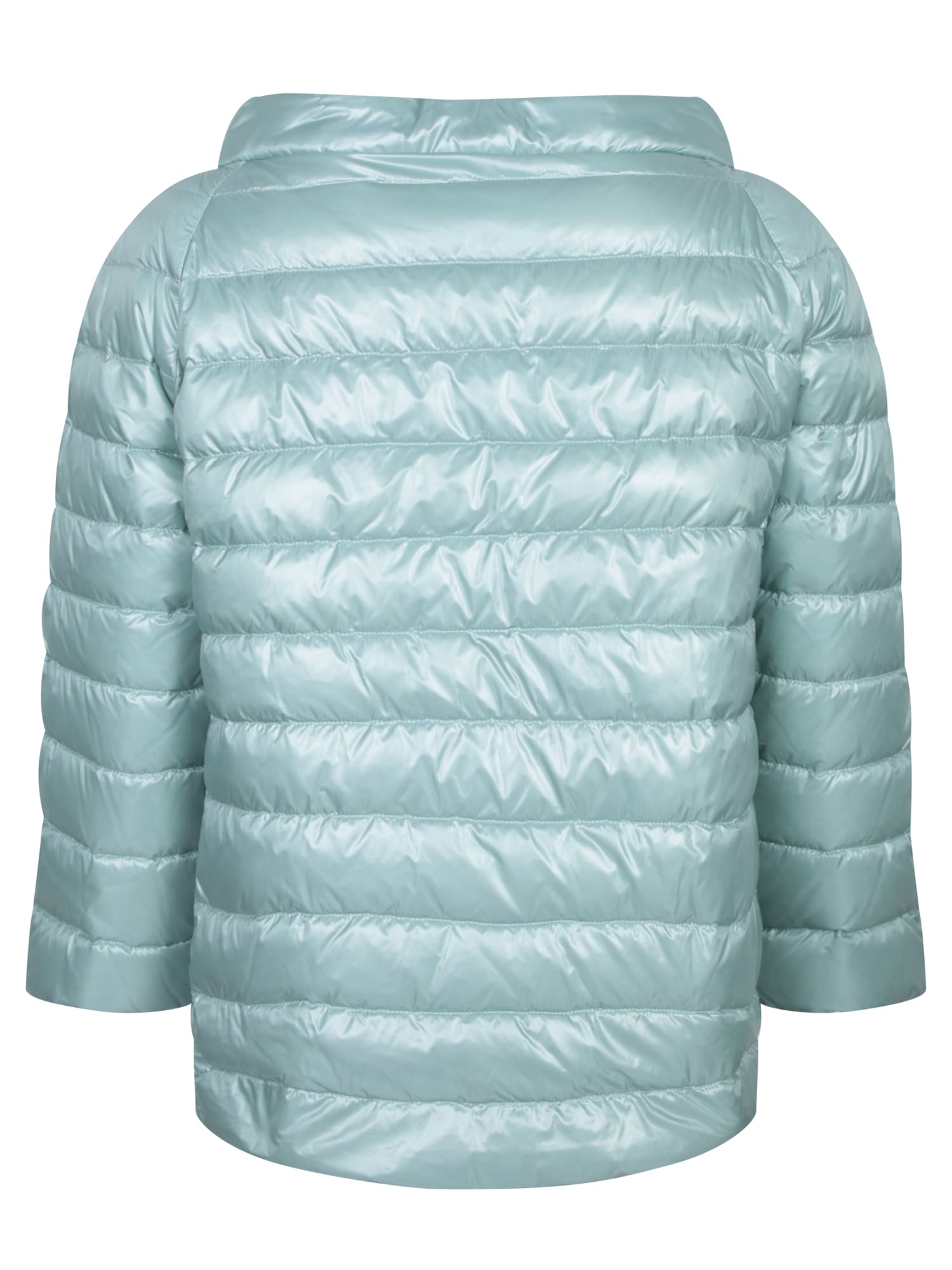 Herno Reversible Blue Jacket With Button Front Closure In Azzurro-ghiaccio