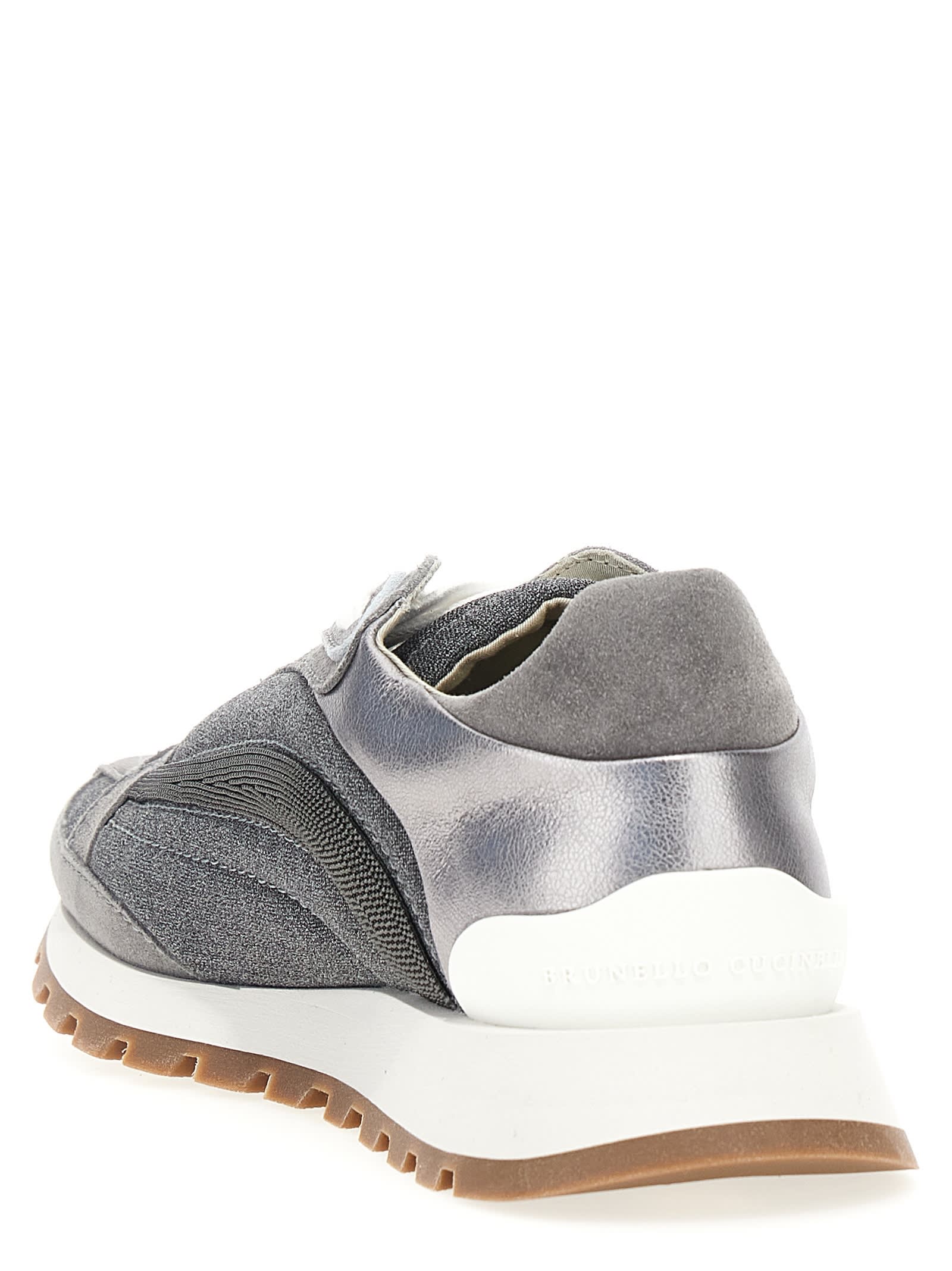 Shop Brunello Cucinelli Monile Sneakers In Gray