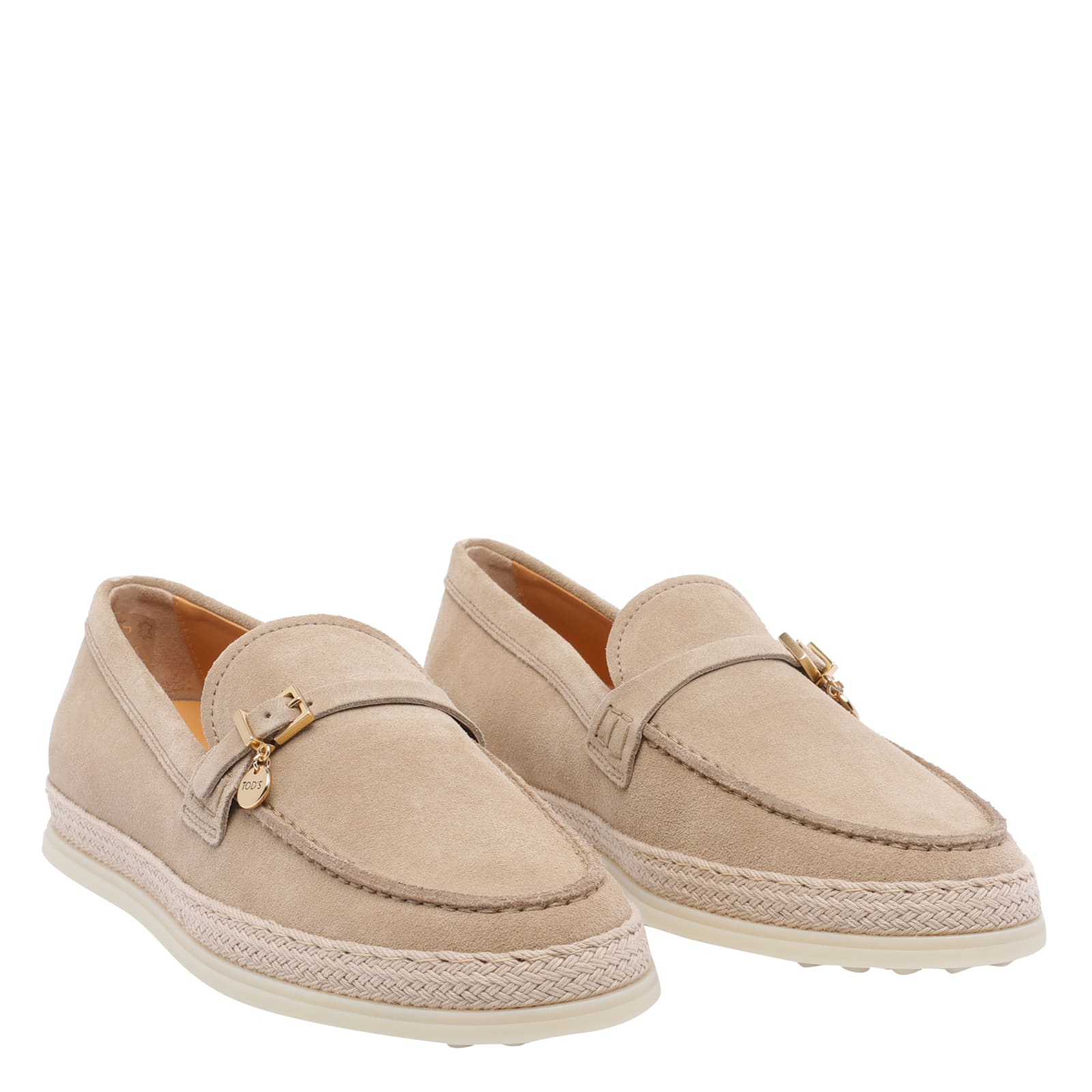 Tod's Suede Loafers In Beige