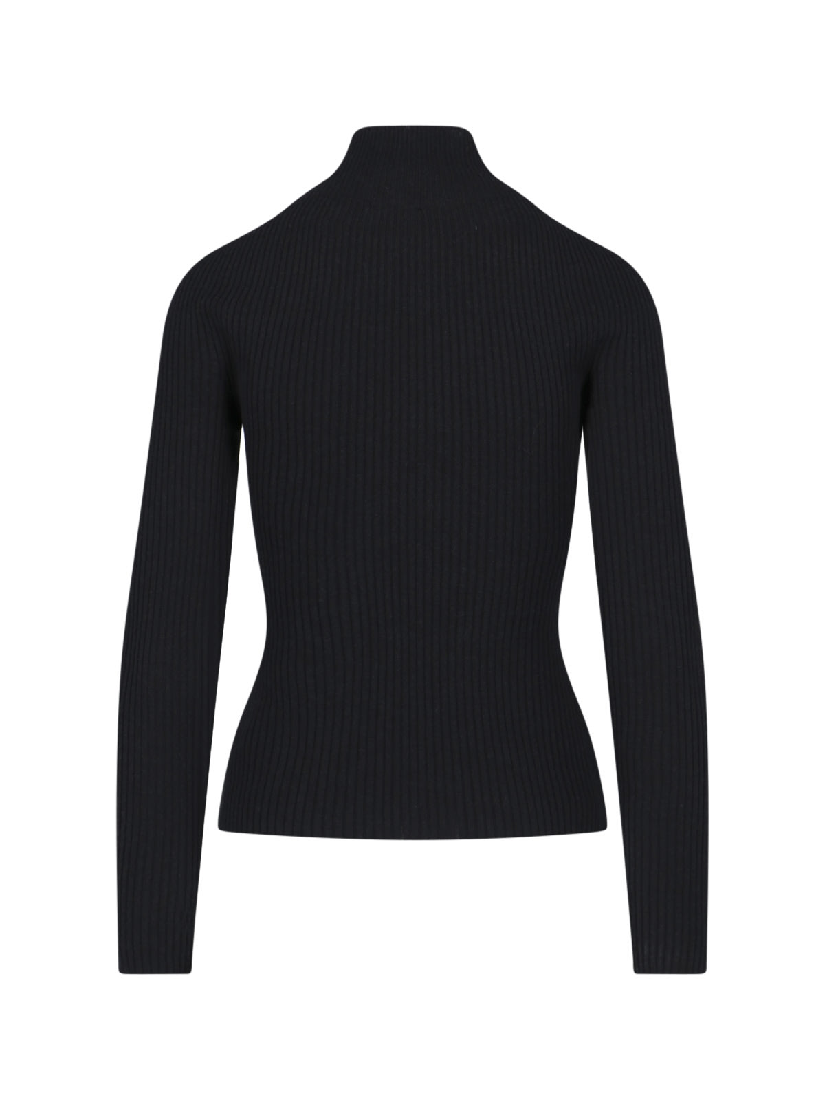 Shop Courrèges Ribbed Turtleneck Sweater In Black