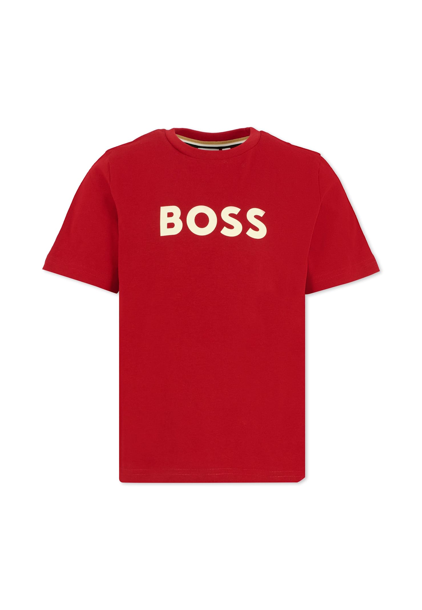 Hugo Boss Red T-shirt For Boy With Logo In Red