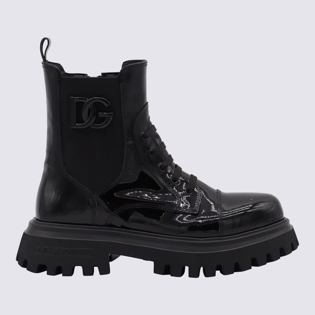 Dolce & Gabbana Black Leather Boots In Black