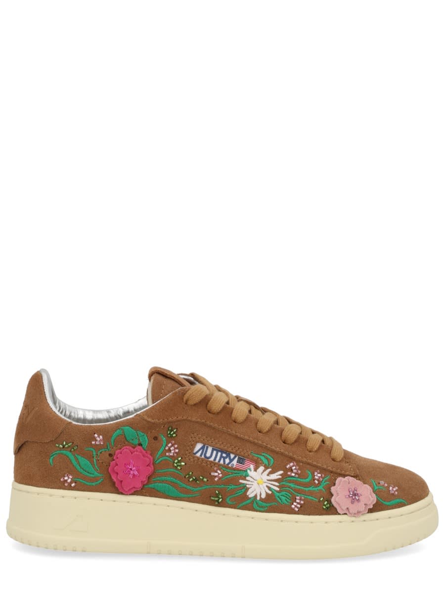 Autry Brown Lace Up Sneakers In Brown
