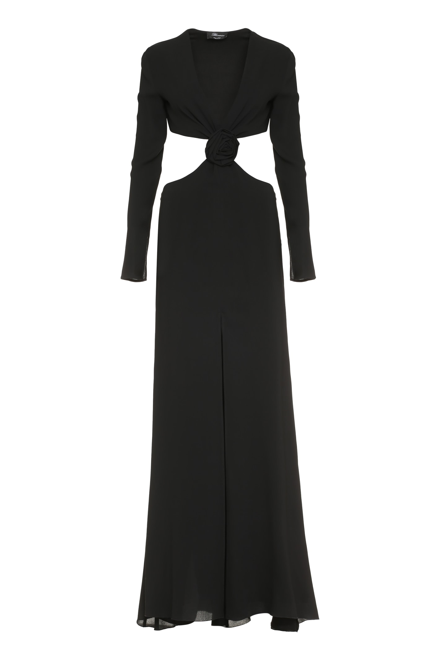 Shop Blumarine Long Dress With Cut-out Detail In Nero