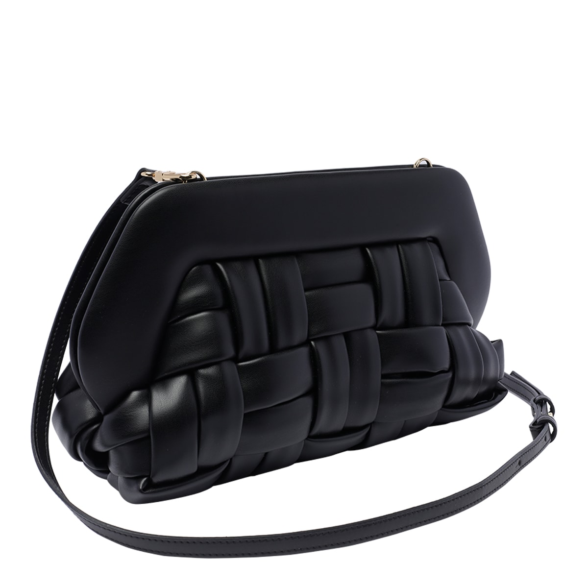 Shop Themoirè Bios Weaved Handbag In Black