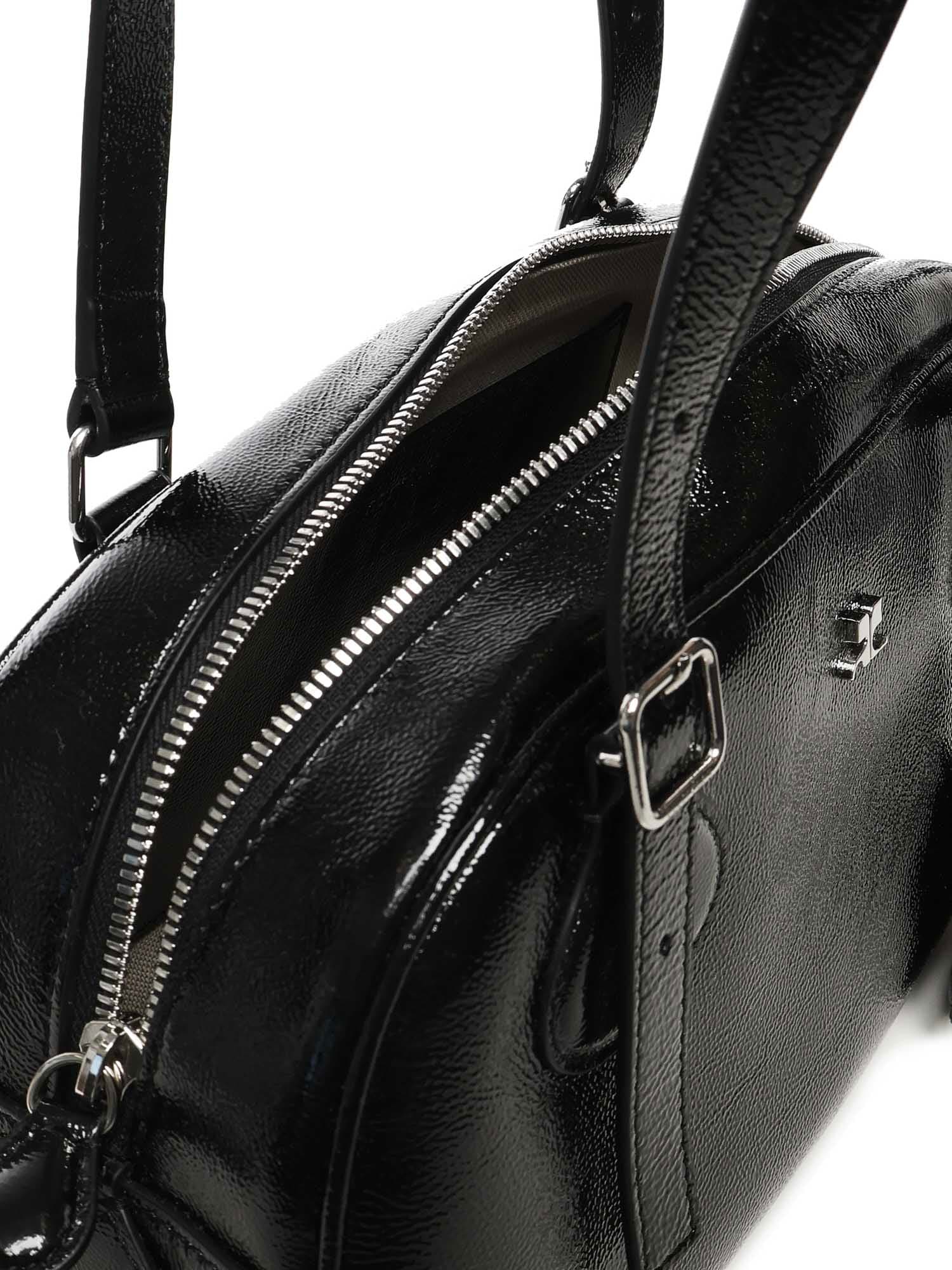 Courrèges Shoulder Bags With Adjustable Strap And Top Handle In Black