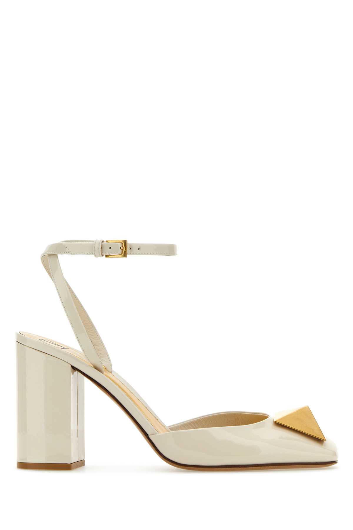 Ivory Leather One Stud Pumps