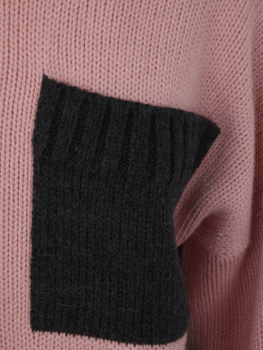 Shop Jw Anderson Contrast Patch Pocket Jumper In Pink Grey