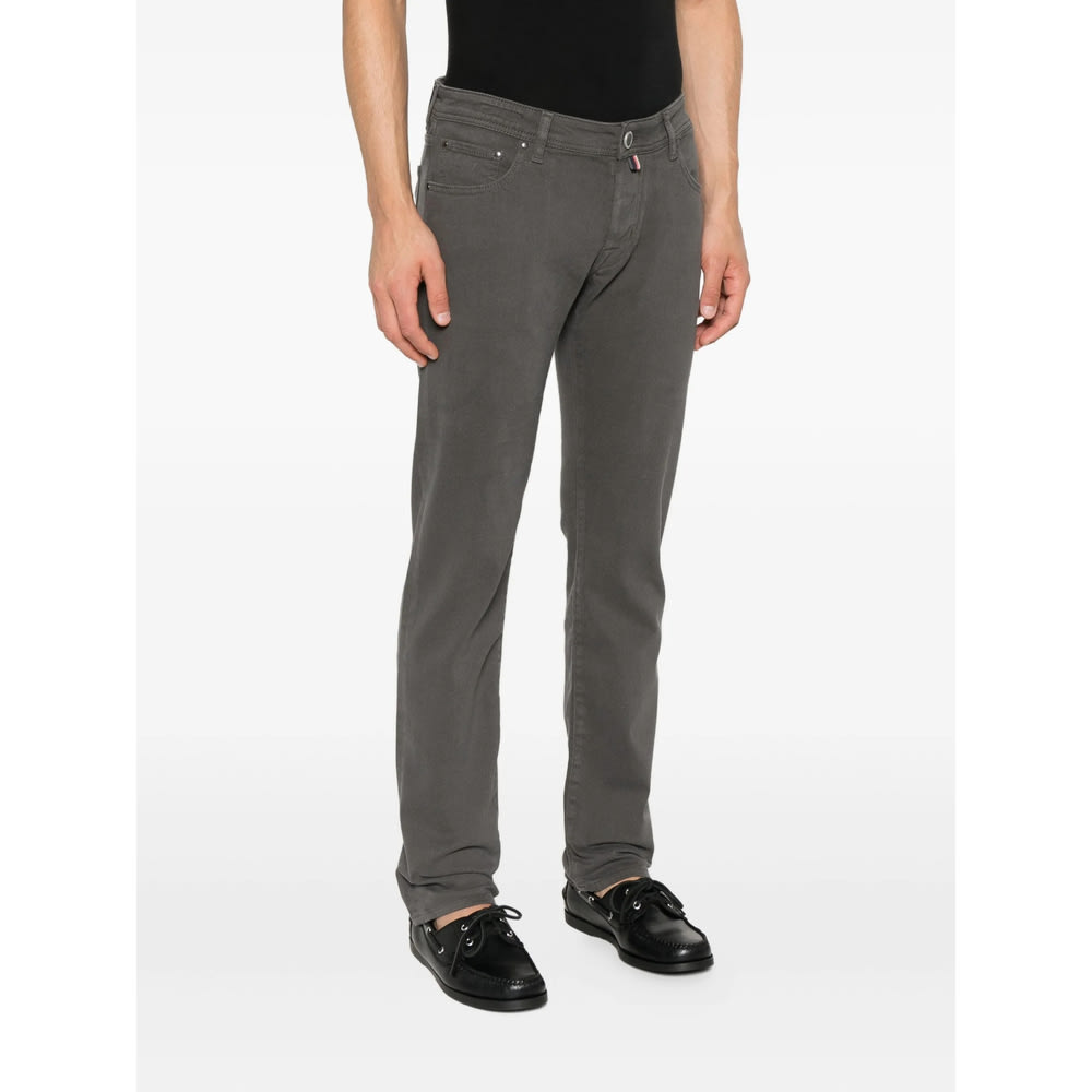 Jacob Cohen Button-fly Five-pocket Trousers In Gray