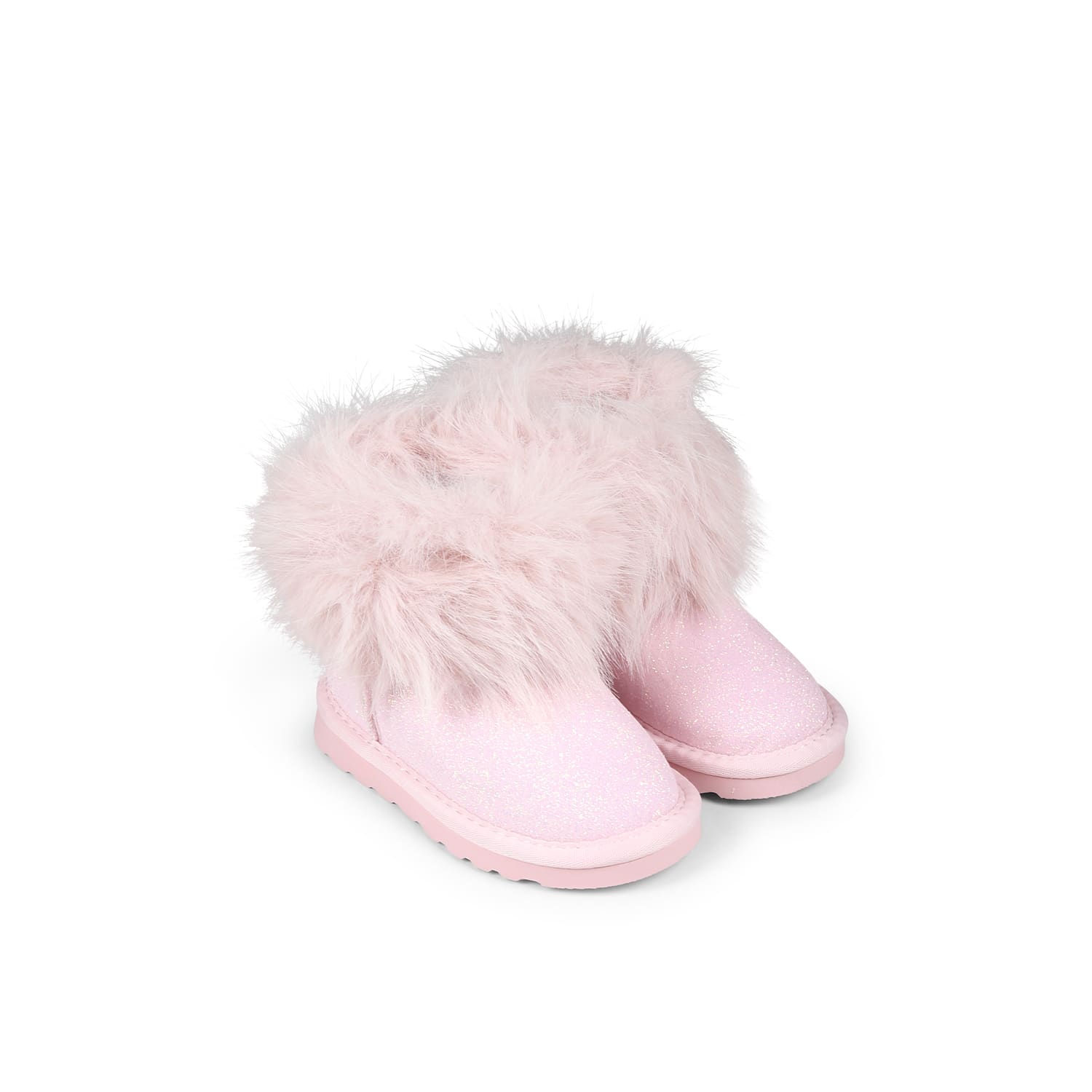 Shop Monnalisa Pink Ankle Boots For Girl With Herat