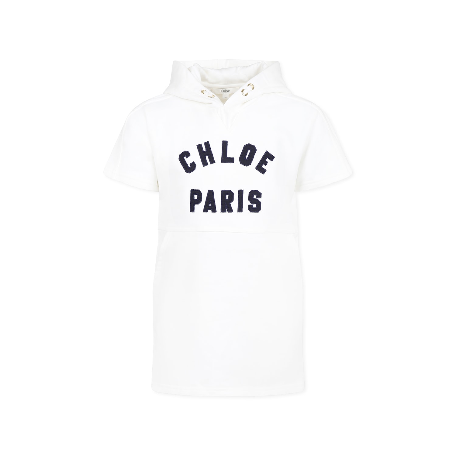 Shop Chloé White Dress For Girl With Logo