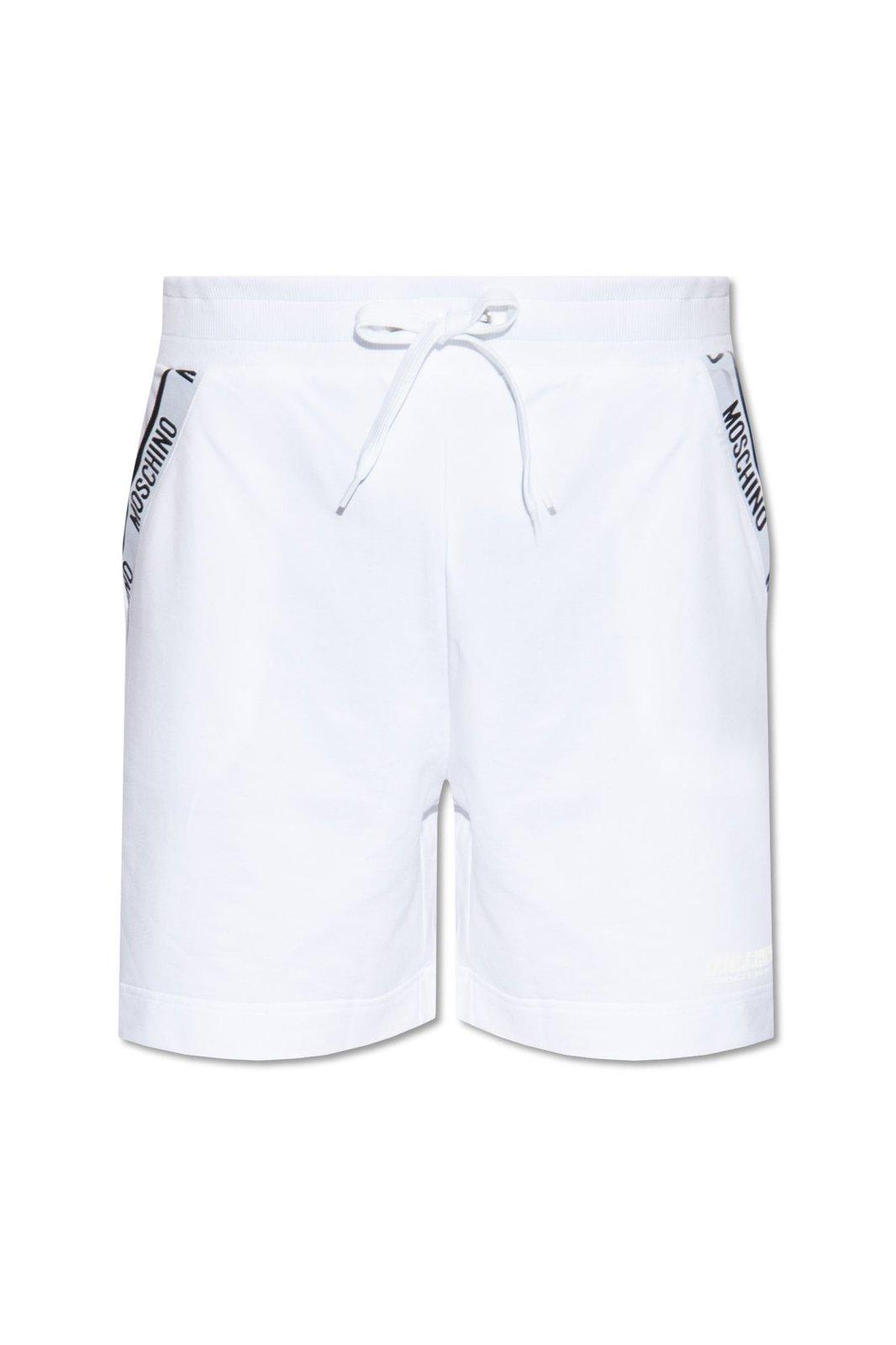 Shop Moschino Knee-length Drawstring Shorts In White