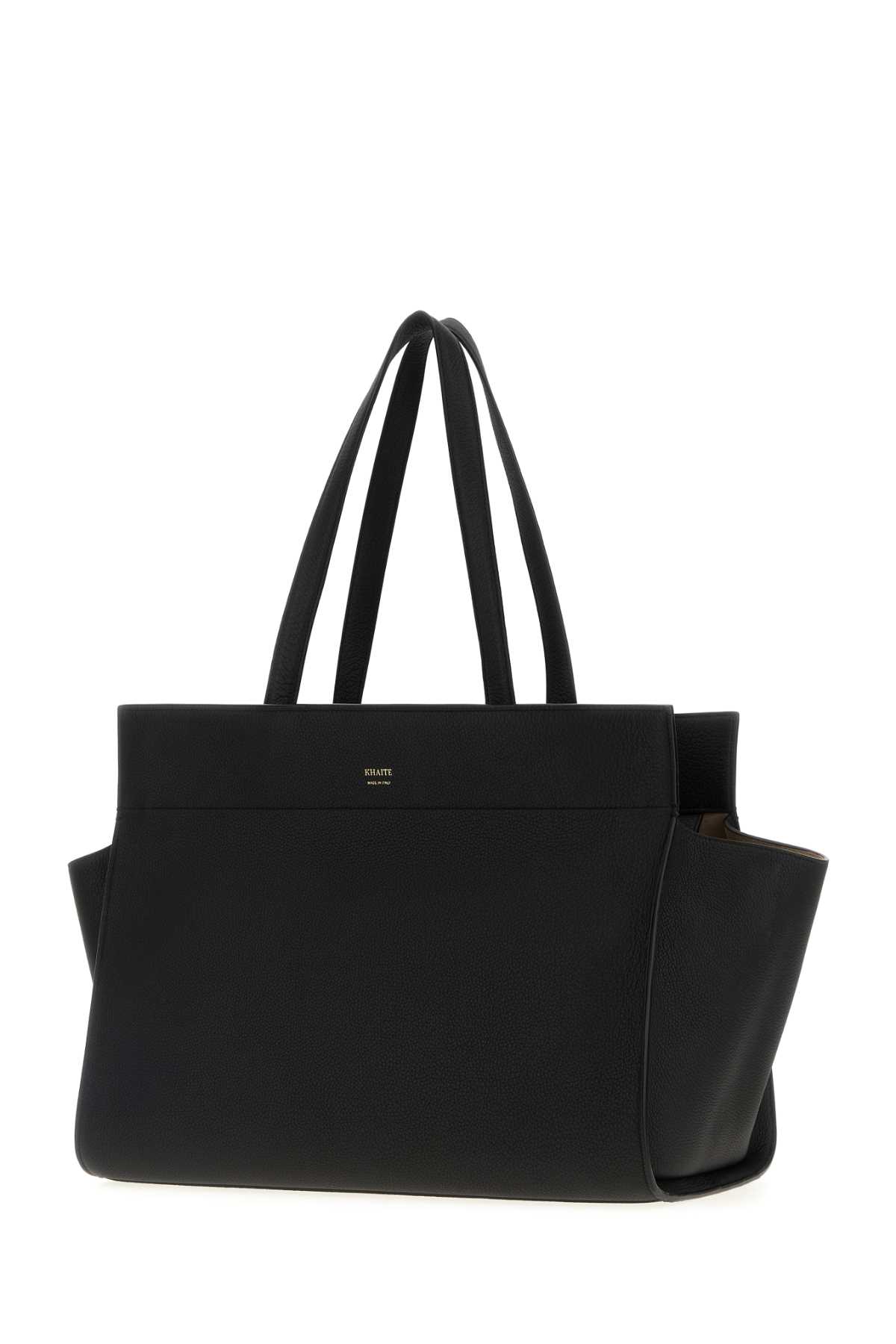 Khaite Black Leather Crosby Handbag In Black