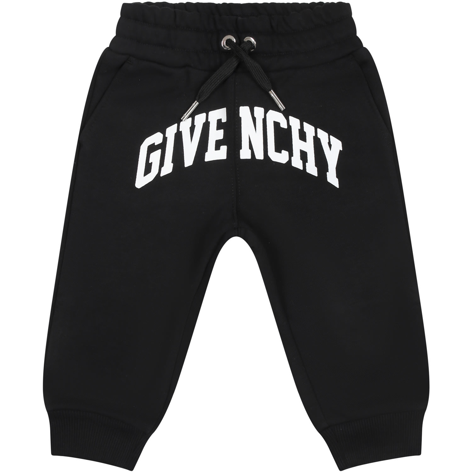 Shop Givenchy Black Tracksuit Trousers Fpr Baby Boy With Logo