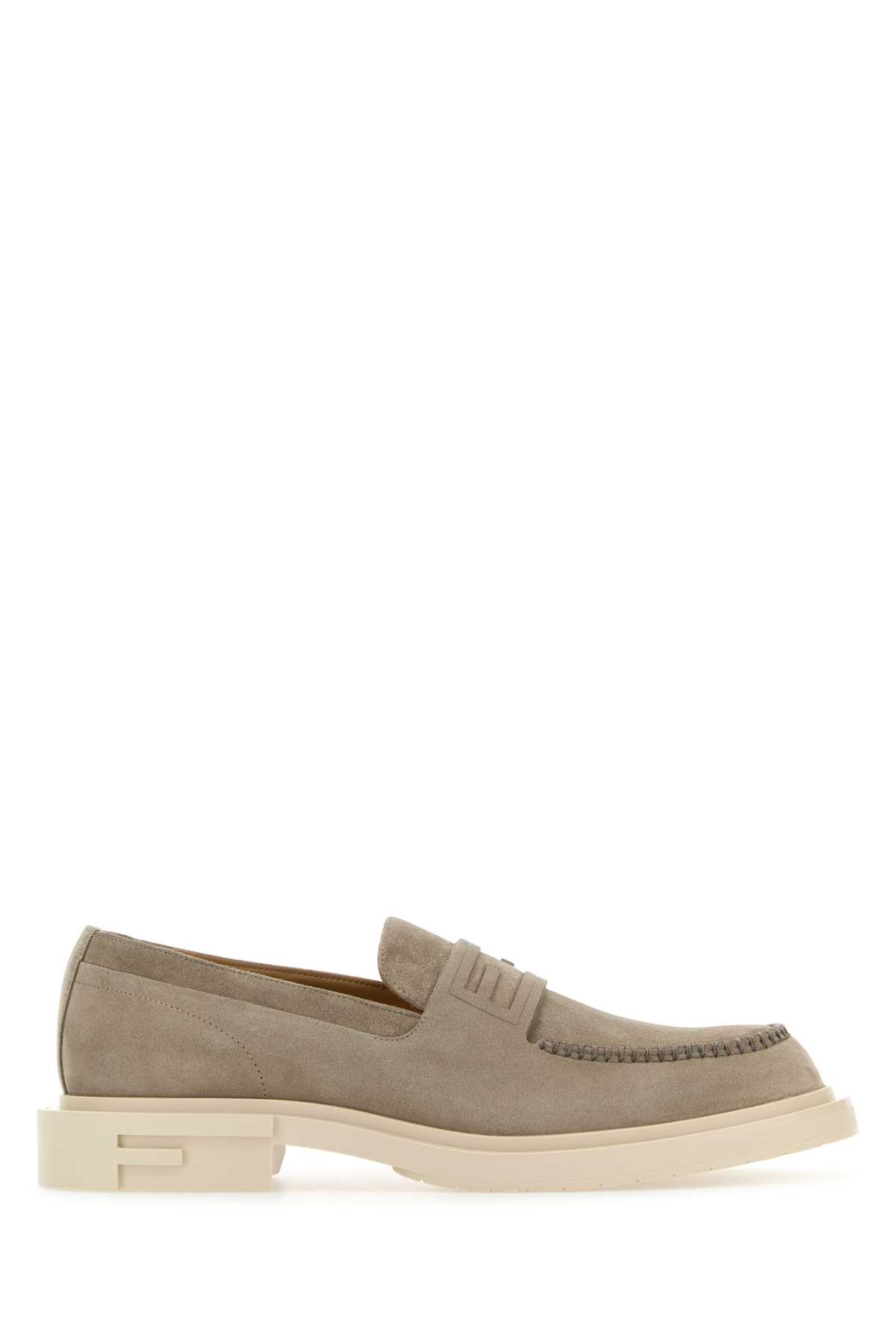 Dove Grey Suede Frame Loafers