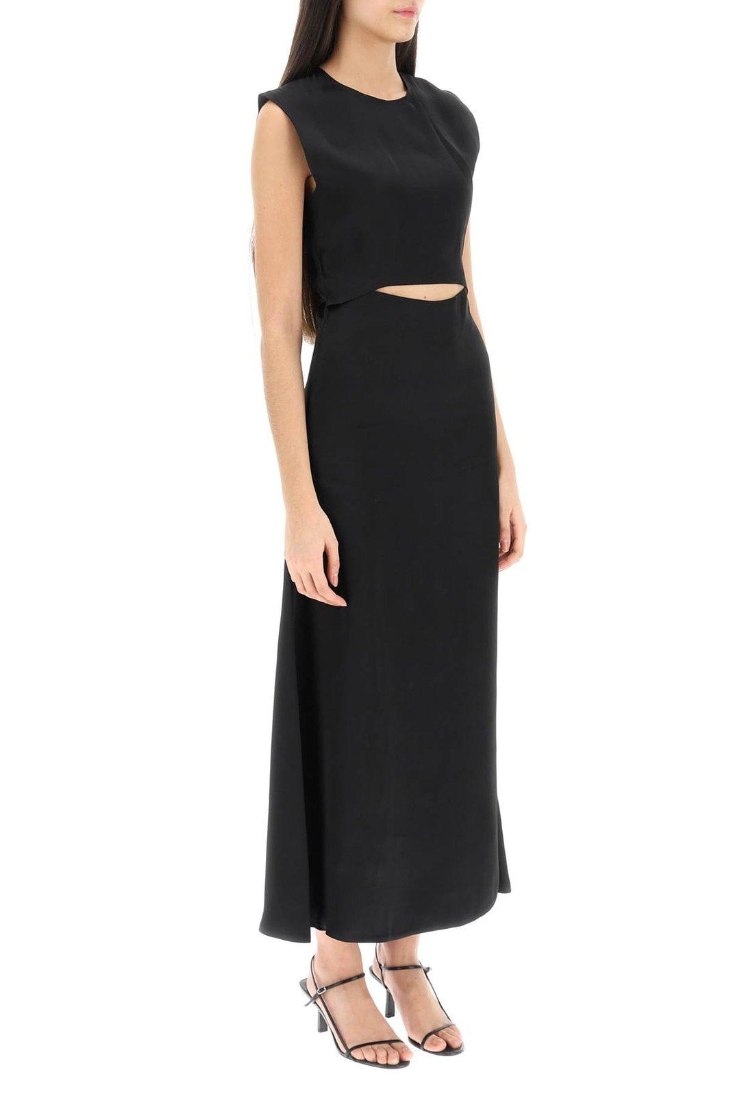 Shop Loulou Studio Copan Cut-out Midi Dress In Black