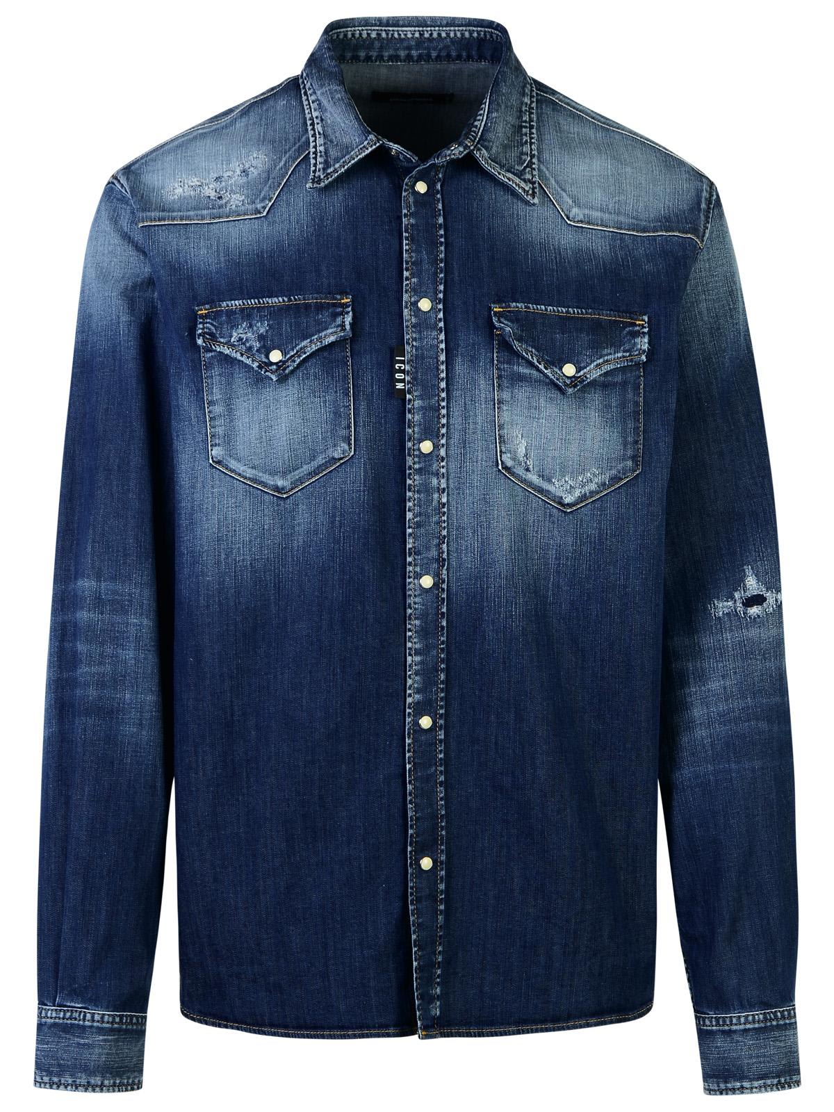 Shop Dsquared2 Blue Cotton Shirt