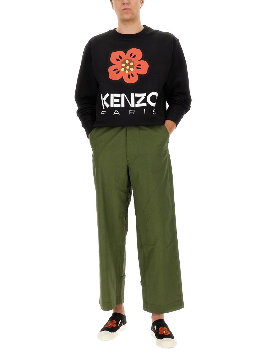 Shop Kenzo Flower Boke Sweatshirt In Black