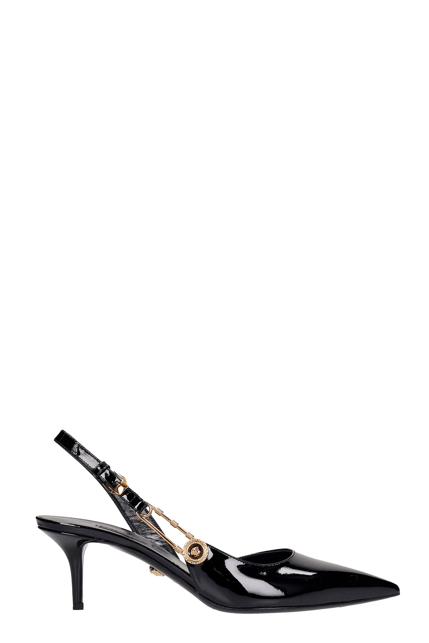Buy Versace Pumps In Black Patent Leather online, shop Versace shoes with free shipping